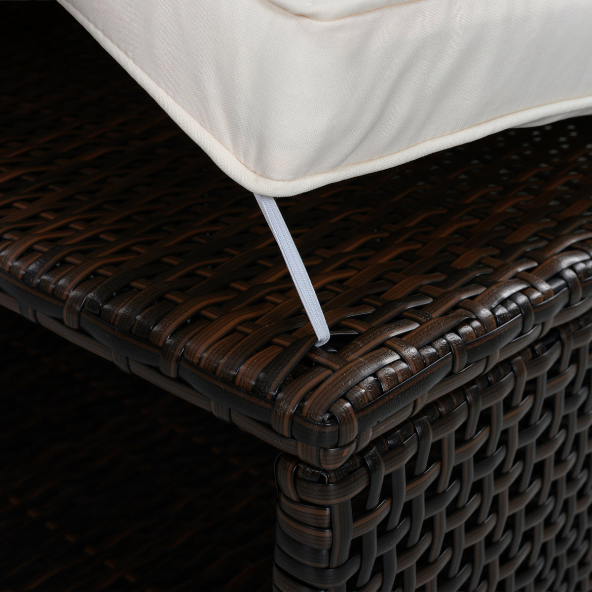 variant-group:rf-n711wy000485aaa|Roomfitters Beige HDPE Wicker Outdoor Double Sunbed, Steel Frame Patio Chaise, Hidden Side Tables, Canopy Shade