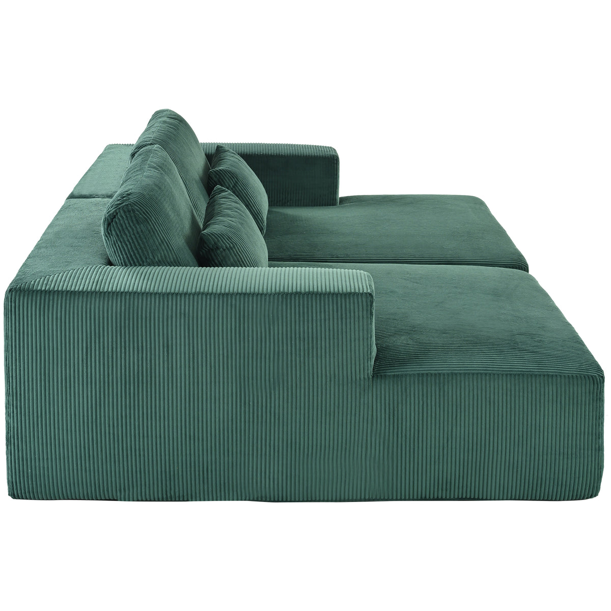 variant-group:rf-n711wy000449aac|Roomfitters Corduroy Double Sofa Bed with Pillows, Modern Convertible Couch for Living Room, Apartment, Green
