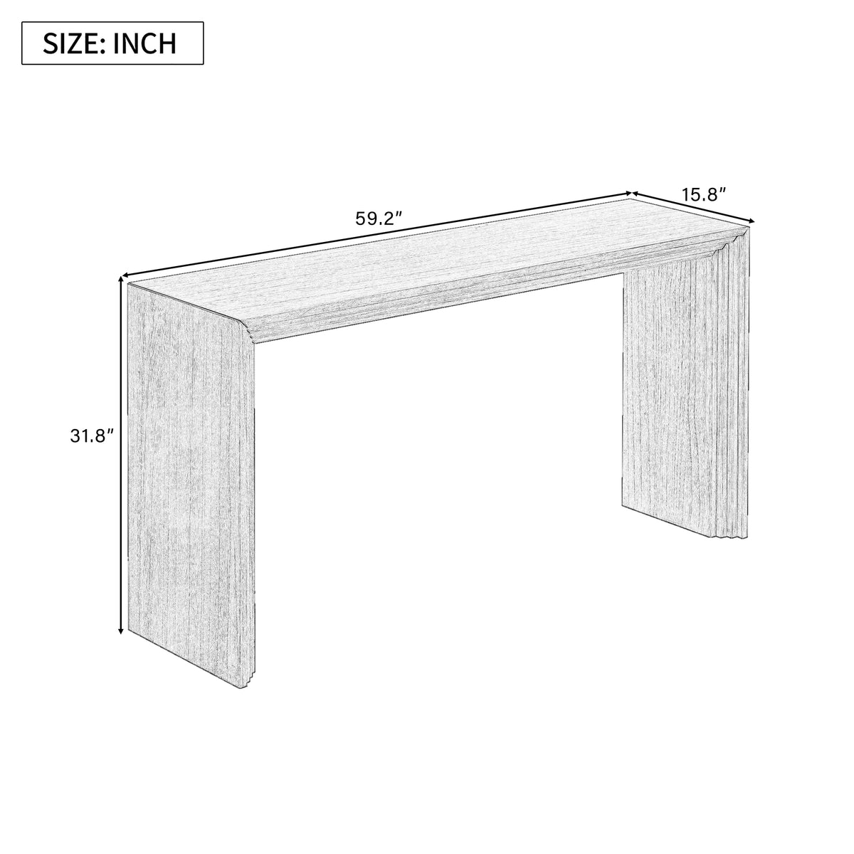 variant-group:rf-n711p205930n|Roomfitters Modern Console Table with Paulownia Solid Wood Veneer, Entryway Table for Foyer, Natural