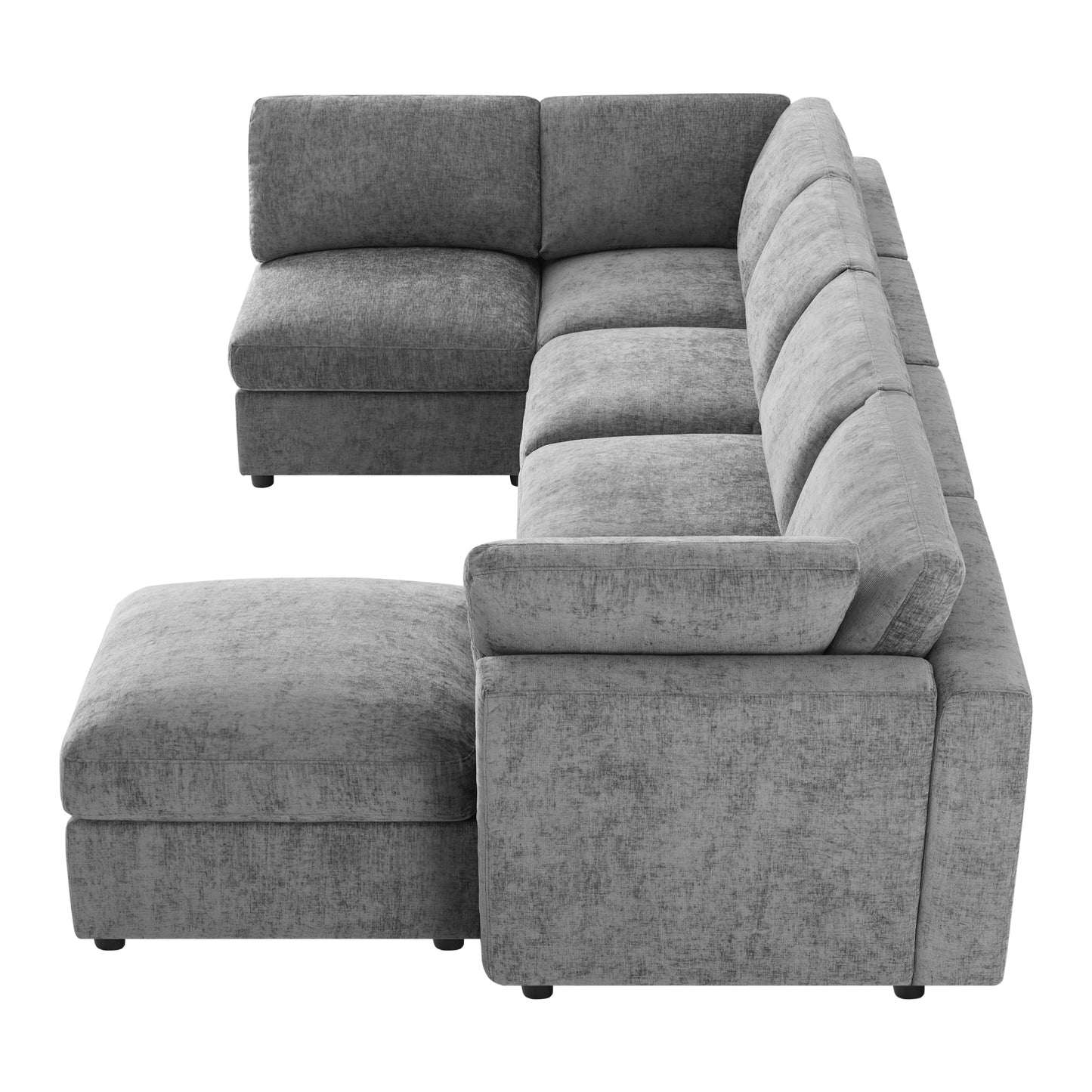 variant-group:rf-n723s9792g|Roomfitters 129 Inch Oversized U-Shaped Modular Sectional Sofa, Large Upholstered Living Room Seating Couch Furniture, Gray