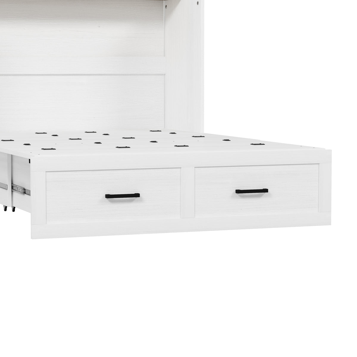 variant-group:rf-n733s237853w|Roomfitters Full Size Farmhouse Murphy Cabinet Bed with Charging Station, Foldable Platform Bed with Large Storage for Guest Room, Small Bedroom, White