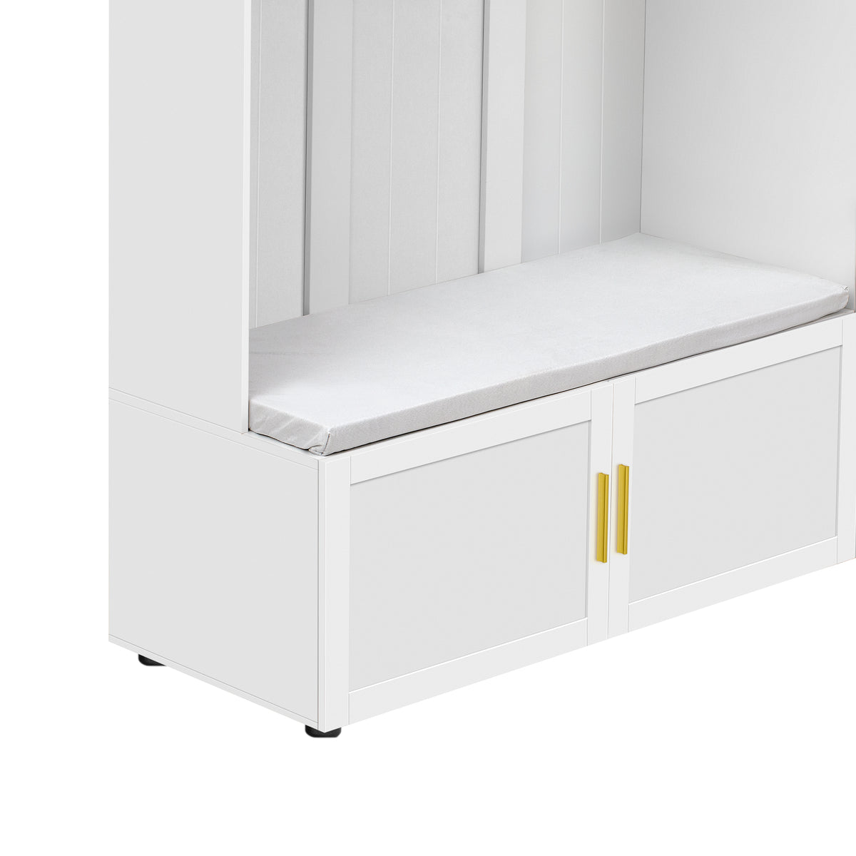 variant-group:rf-n724sj000166aak|Roomfitters American Style 4-in-1 Hall Tree, Upholstered Entryway Bench, Ancient White