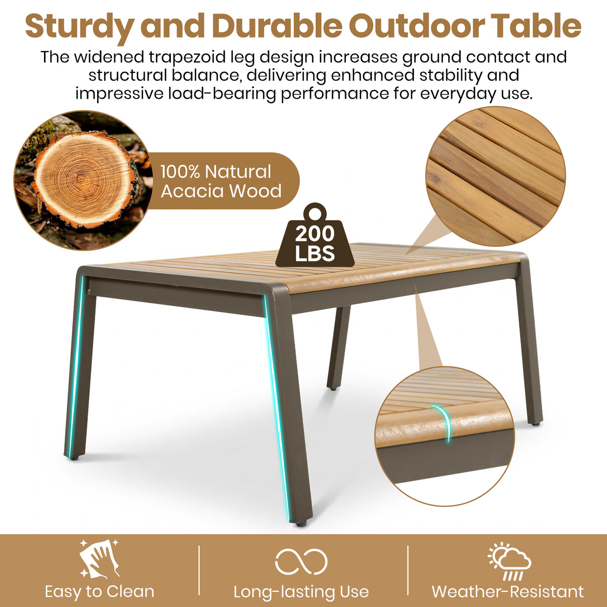 variant-group:rf-n704g201256d|Roomfitters 6-Piece Steel Conversation Set with 3-Seat Sofa Multi-Functional Ottomans and Acacia Wood Table Brown
