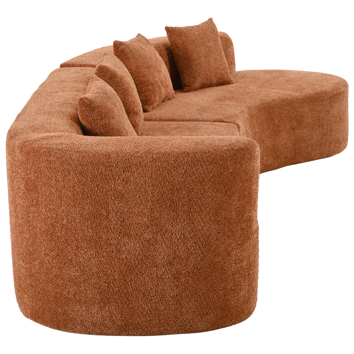 variant-group:rf-n711wy000456aao|Roomfitters 132" Sectional Sofa, Modern Curved Design L-Shaped Modular Couch for Living Room Furniture, Orange