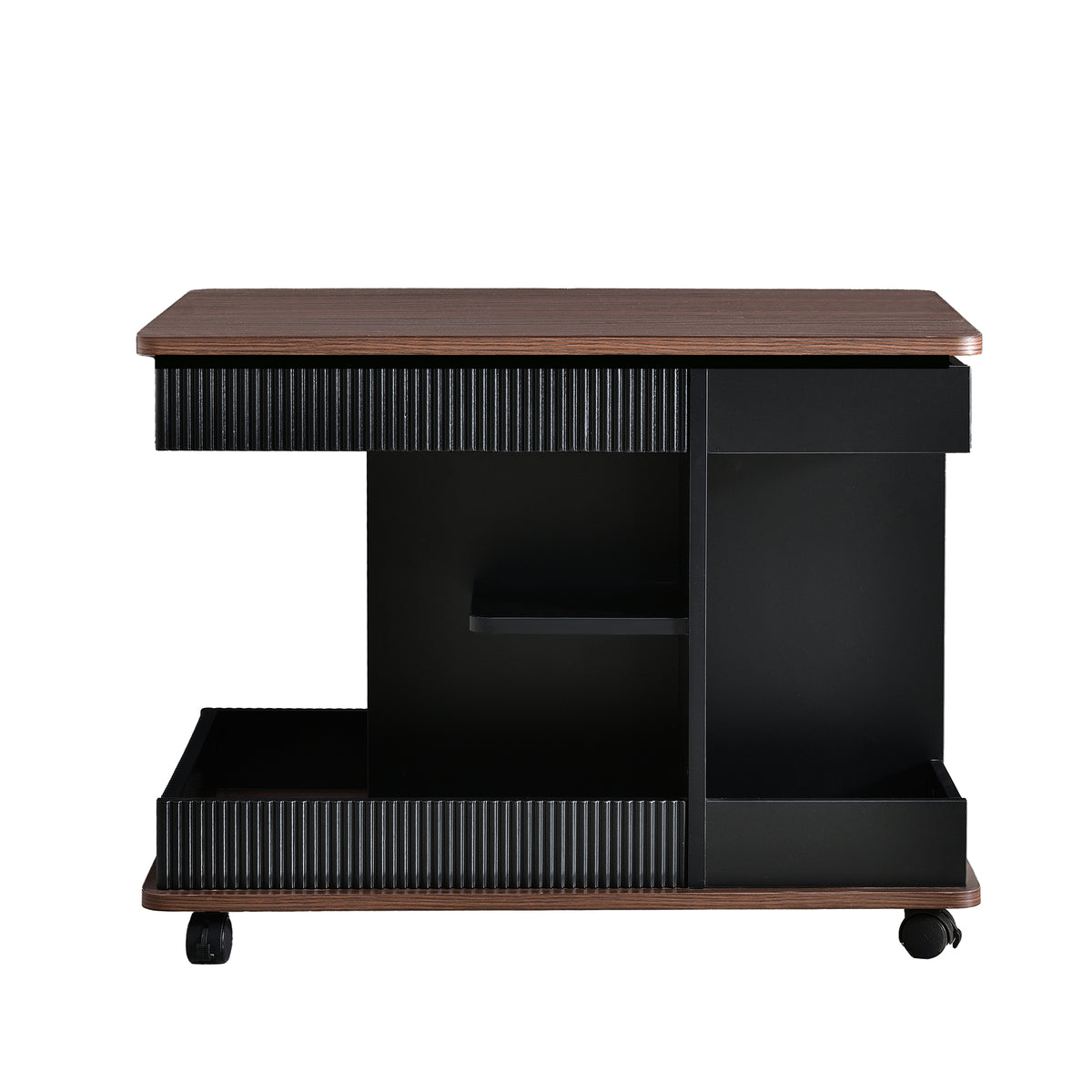 variant-group:rf-n724p292505b|Roomfitters Adjustable Sofa Side Table with Lift-Top, Rotating Surface and Storage on Wheels for Small Spaces, Black