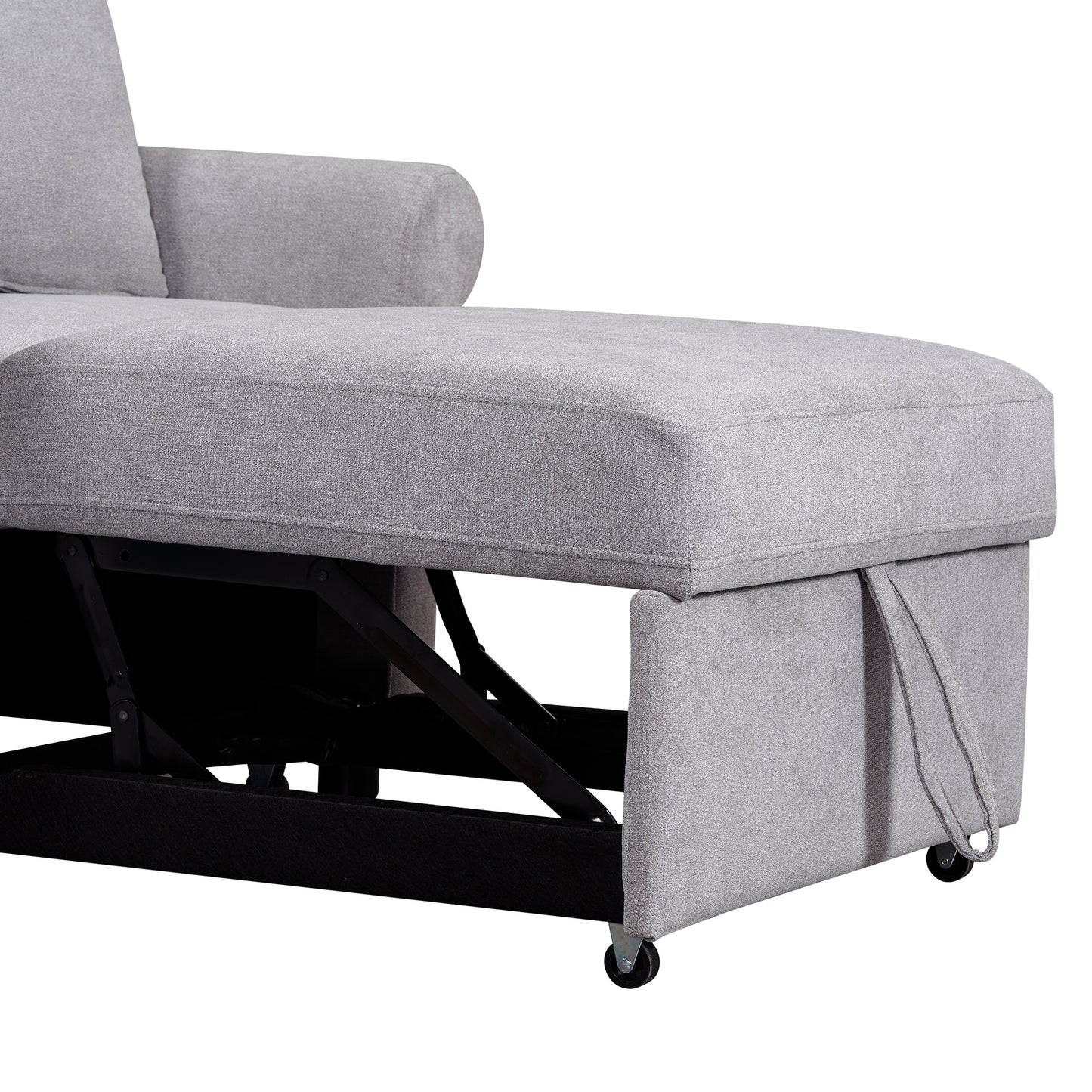 variant-group:rf-n701bs701p468429e|Roomfitters Chenille Convertible Sleeper Chair, 3 in 1 Single Sofa Bed Lounger, Adjustable Backrest Pull Out Bed, Gray