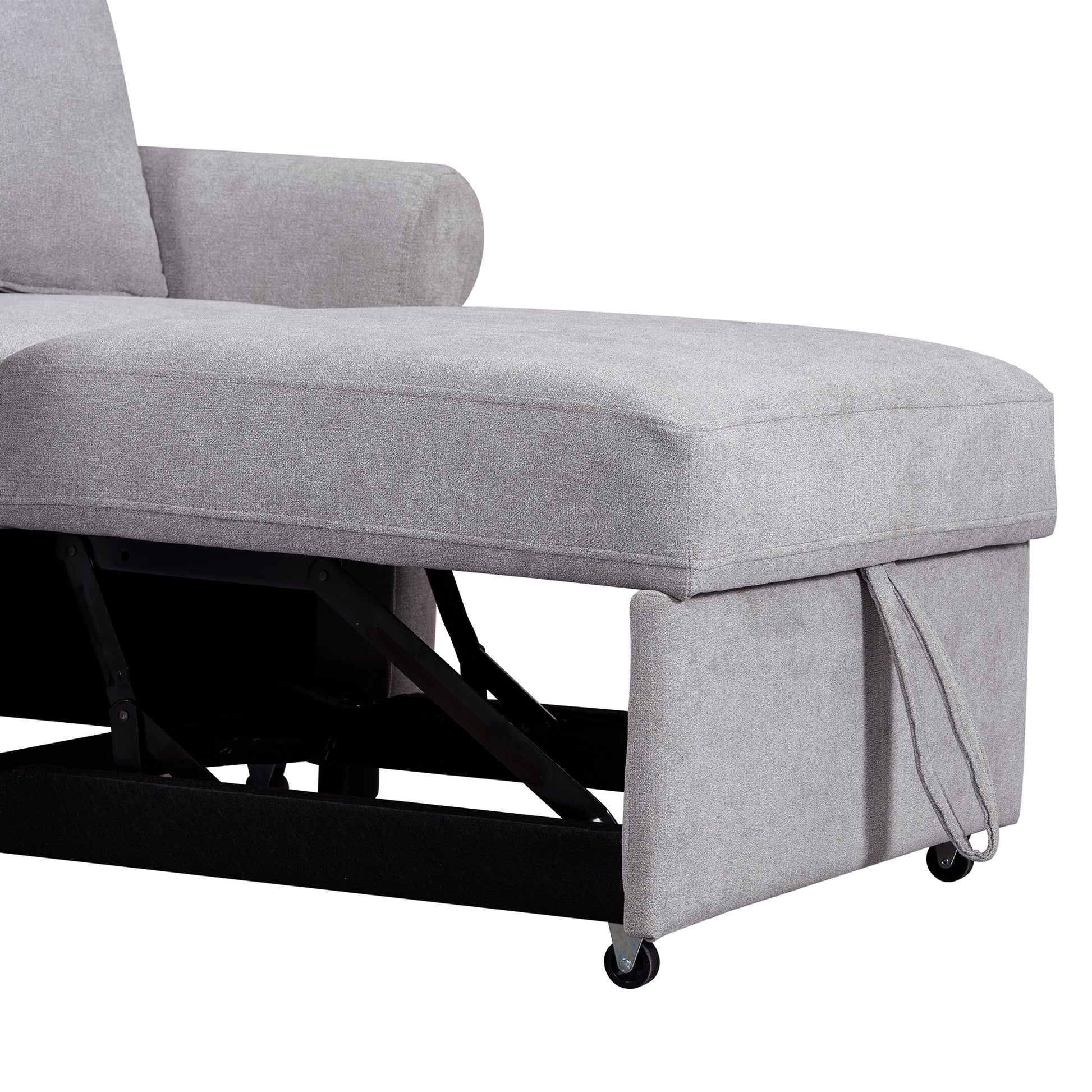 variant-group:rf-n701bs701p468429e|Roomfitters Chenille Convertible Sleeper Chair, 3 in 1 Single Sofa Bed Lounger, Adjustable Backrest Pull Out Bed, Gray