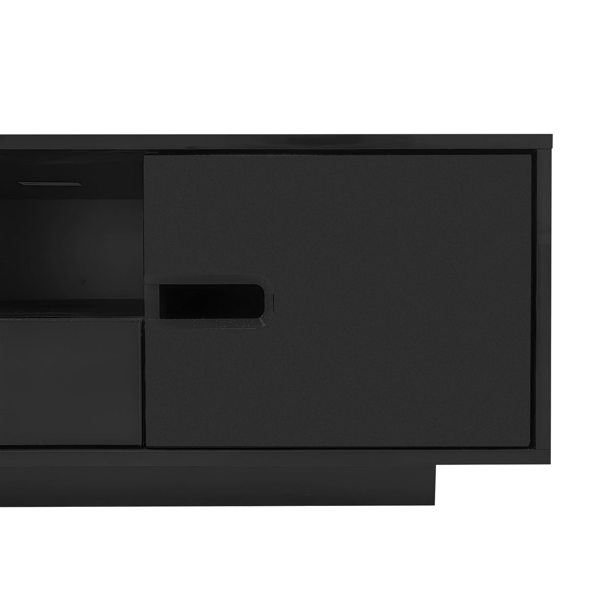 variant-group:rf-n724p294656b|Roomfitters Modern Glossy Coffee Table with Storage Space and Light Accent, Rectangle Center Table for Living Room, Black