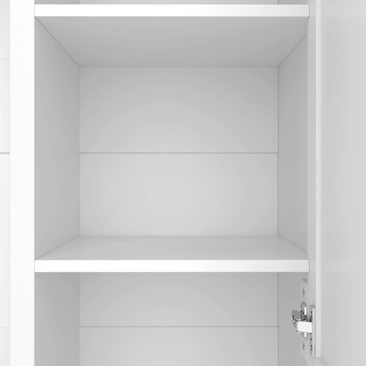 variant-group:rf-n724sj000140aak|Roomfitters 85.2" Hall Tree with Bench, 3 Hooks, 4 Doors, 1 Drawer and Adjustable Storage Shelves, White