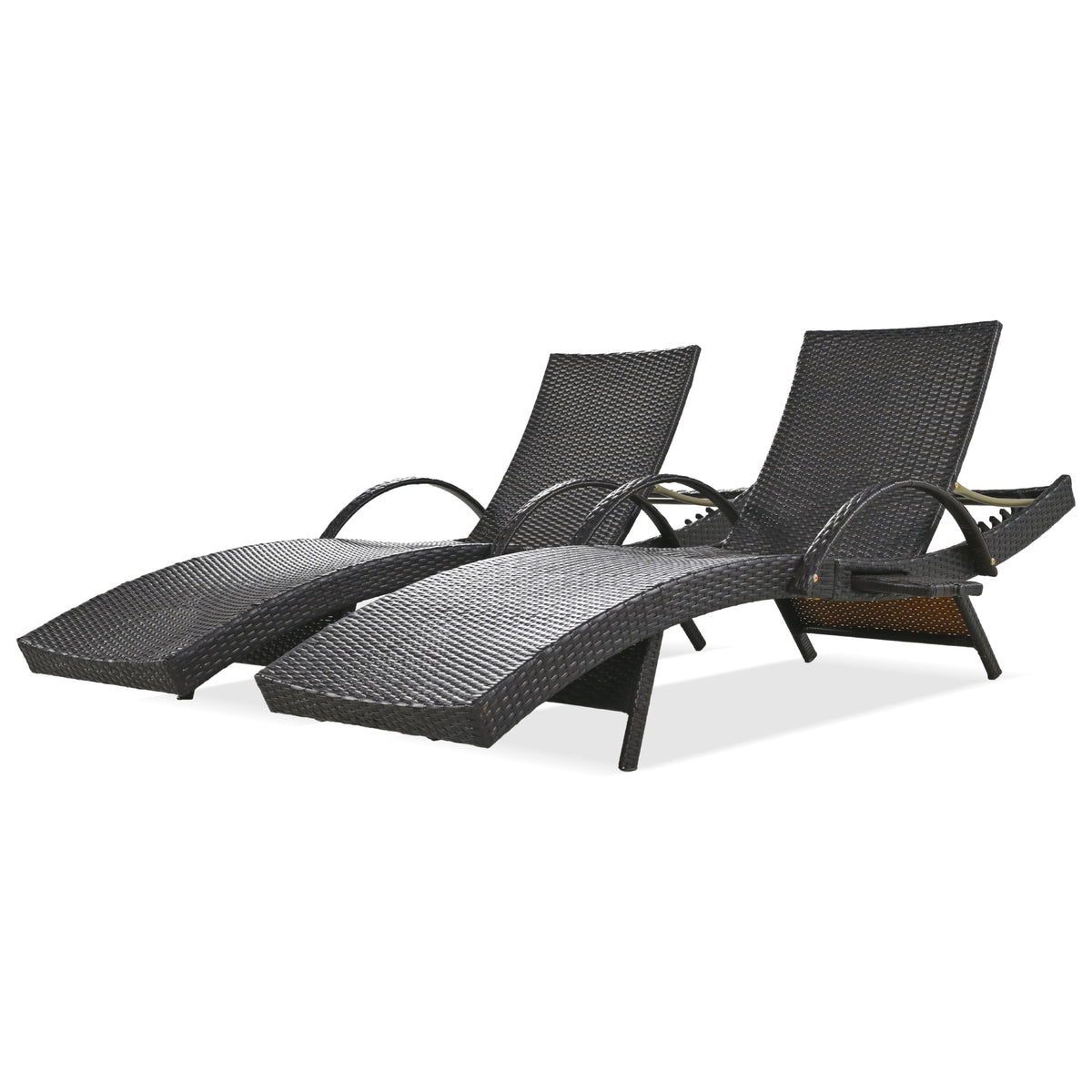 variant-group:rf-n707wf321204aad|Roomfitters 80" Outdoor Wicker Chaise Lounge Chairs, Set of 2, Reclining Patio Chairs with Pull-Out Table, Dark Brown