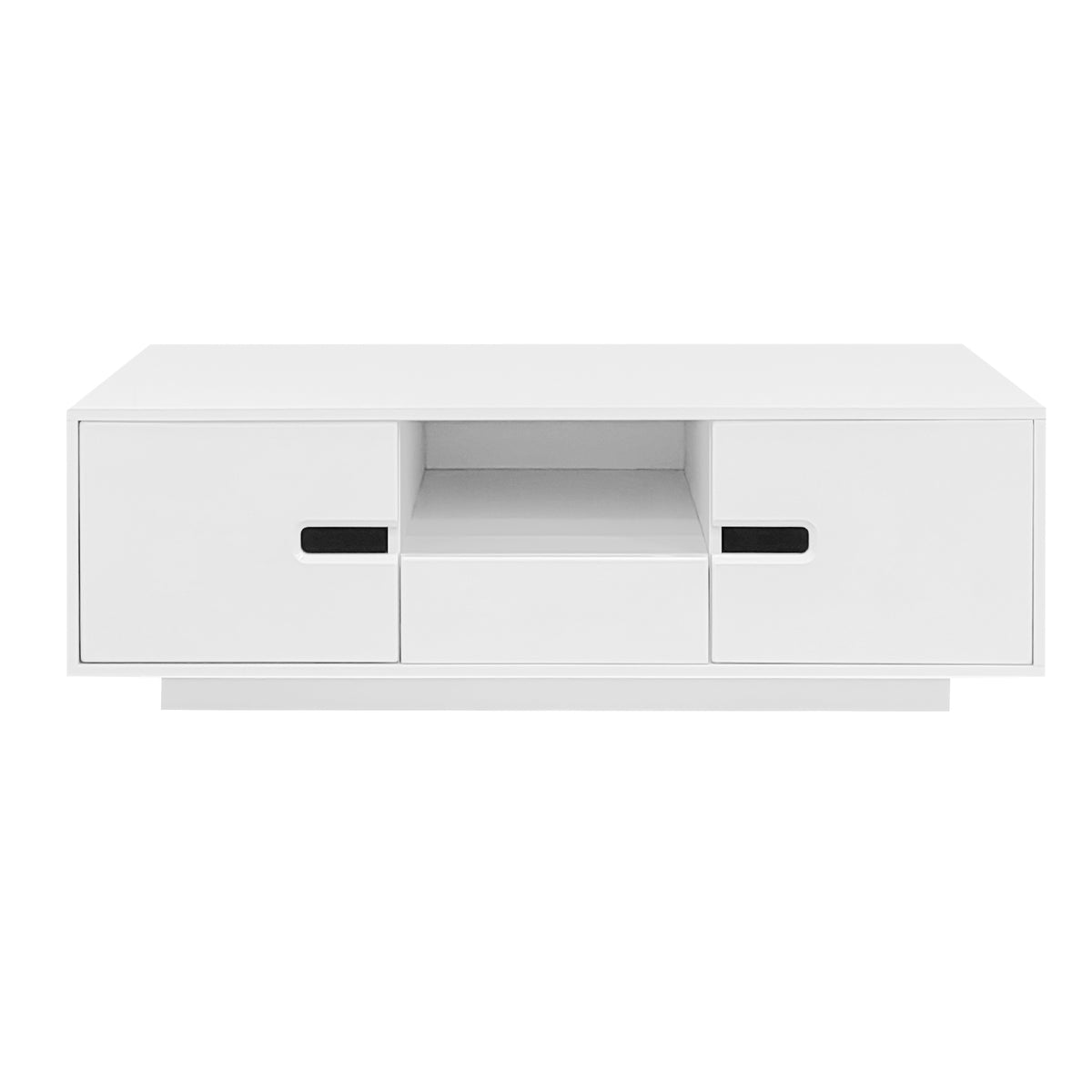 variant-group:rf-n724p294656k|Roomfitters Modern Glossy Coffee Table with Storage Space and Light Accent, Rectangle Center Table for Living Room, White