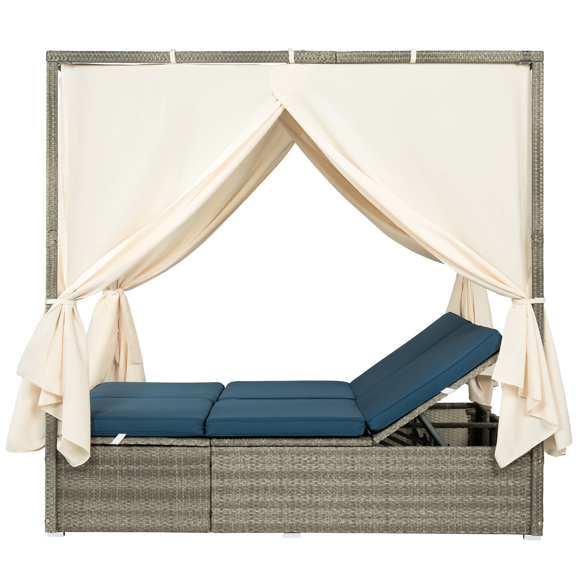 variant-group:rf-n711wy000437aac|Roomfitters Outdoor Canopy Daybed with Cushions, Hidden Storage, Adjustable Lounge Chair, Retractable Canopy, for Patios, Blue