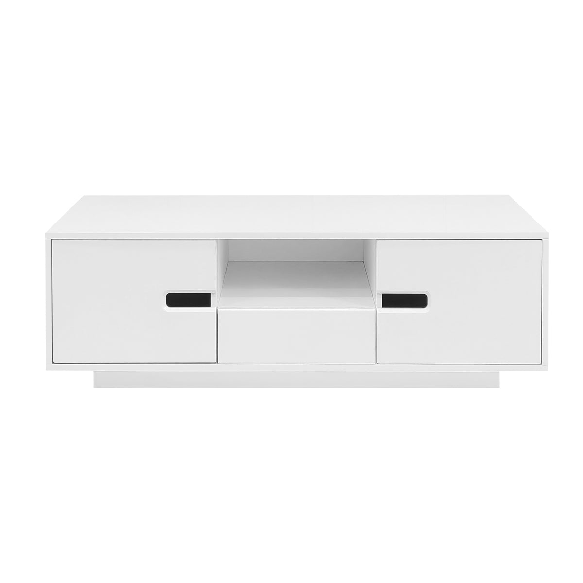 variant-group:rf-n724p294656k|Roomfitters Modern Glossy Coffee Table with Storage Space and Light Accent, Rectangle Center Table for Living Room, White