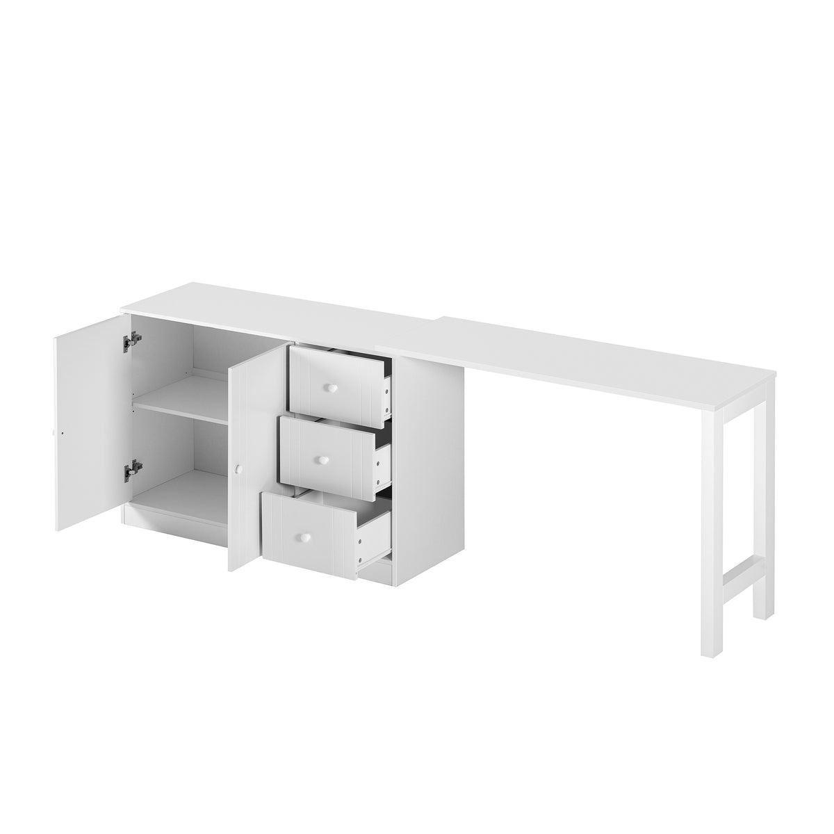 variant-group:rf-n711p334768k|Roomfitters Extendable Sideboard Buffet Cabinet with Storage, Multifunctional Console Table for Dining Room, White