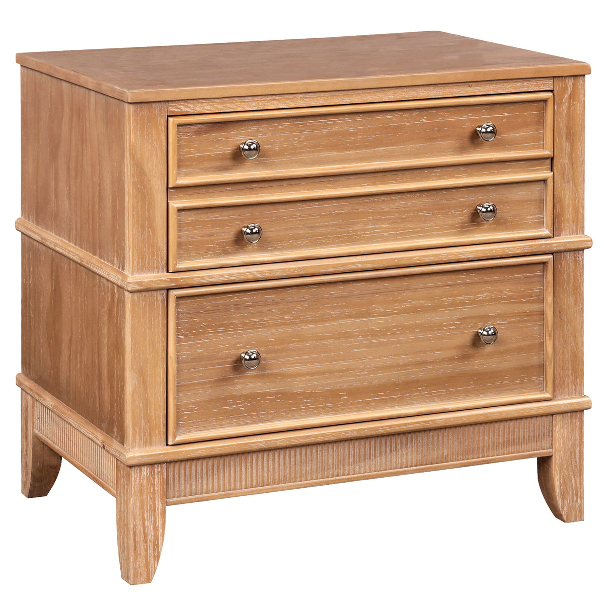 variant-group:rf-n701bs701p183796d|Roomfitters 3 Drawer Farmhouse Wood Nightstand Set of 2, Fully Assembled Bedside Accent Side Table, Felt Lined, Hazel