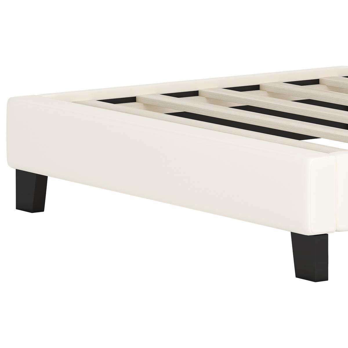 variant-group:rf-n733p180807k|Roomfitters Princess Upholstered Twin Platform Bed with Crown Headboard & Footboard, Cream