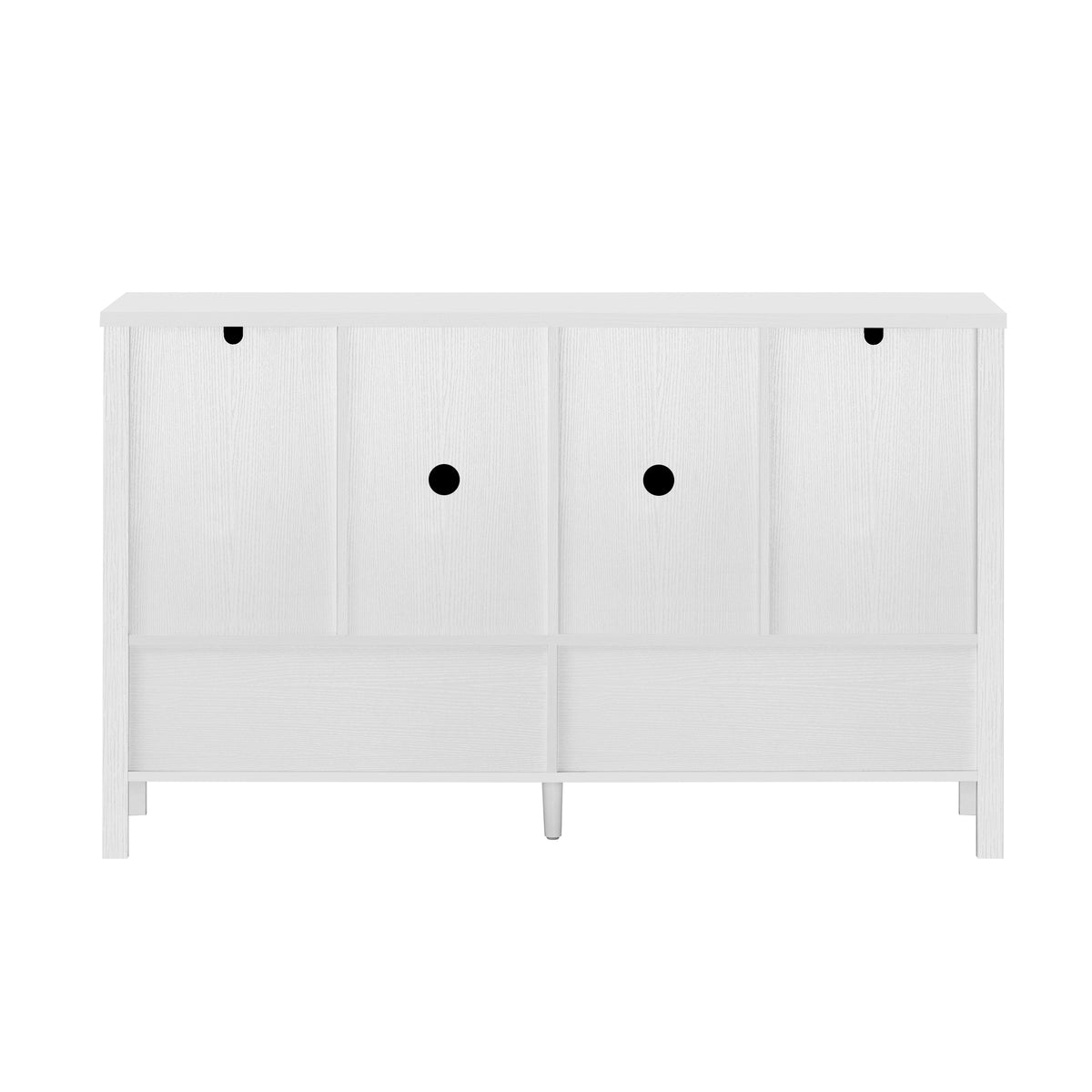 variant-group:rf-n711p345165k|Roomfitters Sideboard Buffet Cabinet with 4 Door Mid-century Modern Geometric Storage and Open Shelf for Kitchen & Dining, White