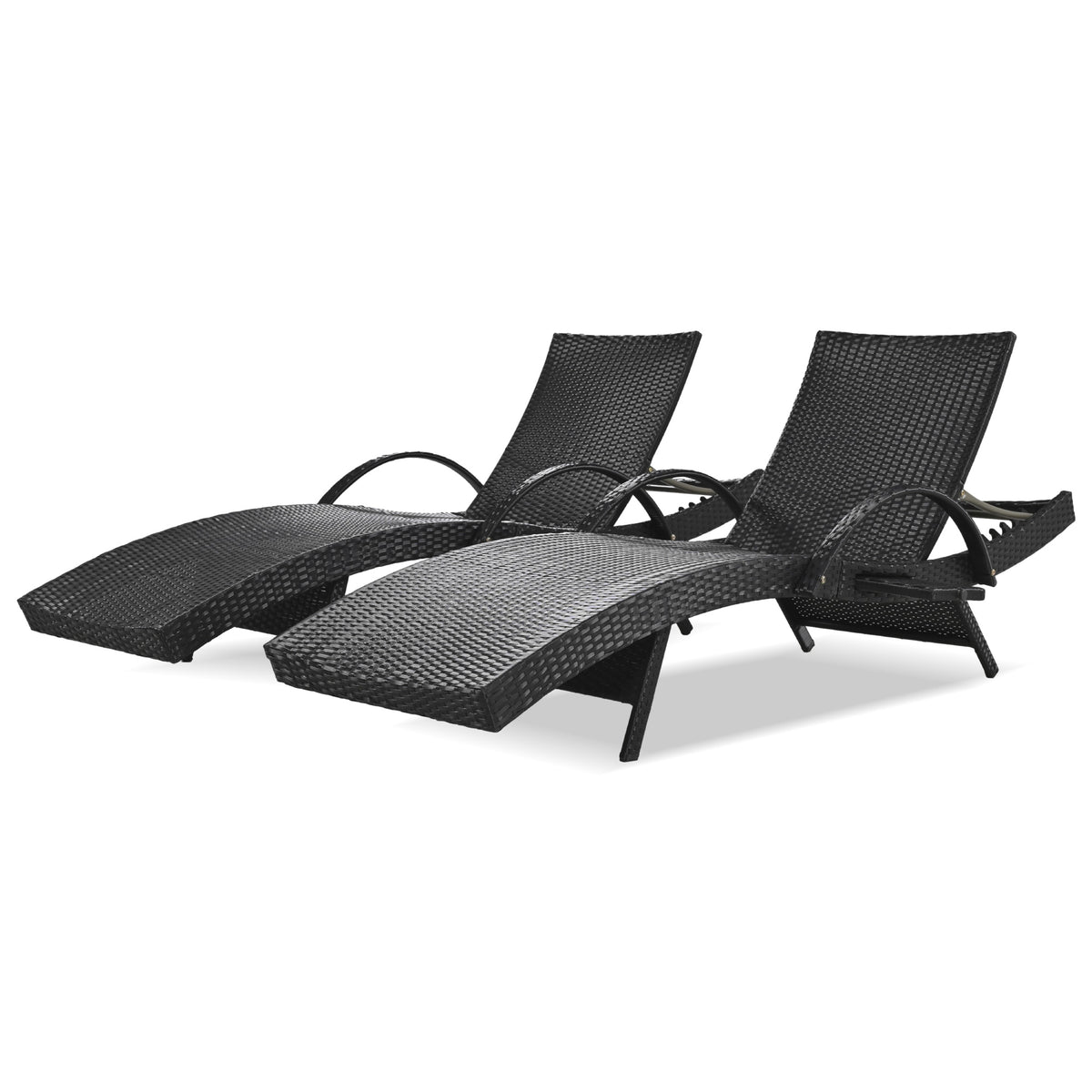 variant-group:rf-n707wf321204aab|Roomfitters 80" Outdoor Wicker Chaise Lounge Chairs, Set of 2, Reclining Patio Chairs with Pull-Out Table, Black