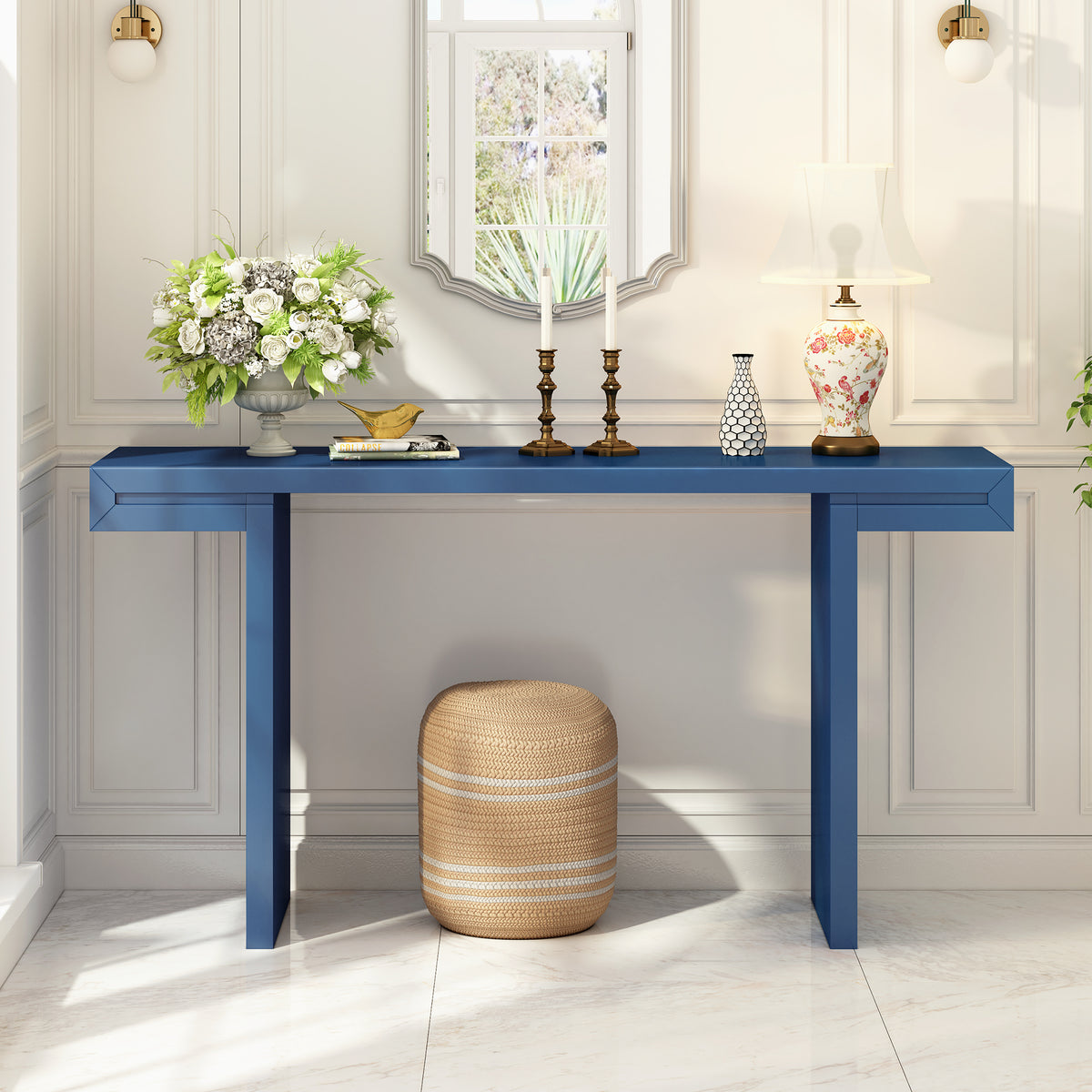 variant-group:rf-n711p303209v|Roomfitters 60" Modern Minimalist Console Table, Slim Entryway Sofa Table for Hallway and Living Room Decor, Navy Blue