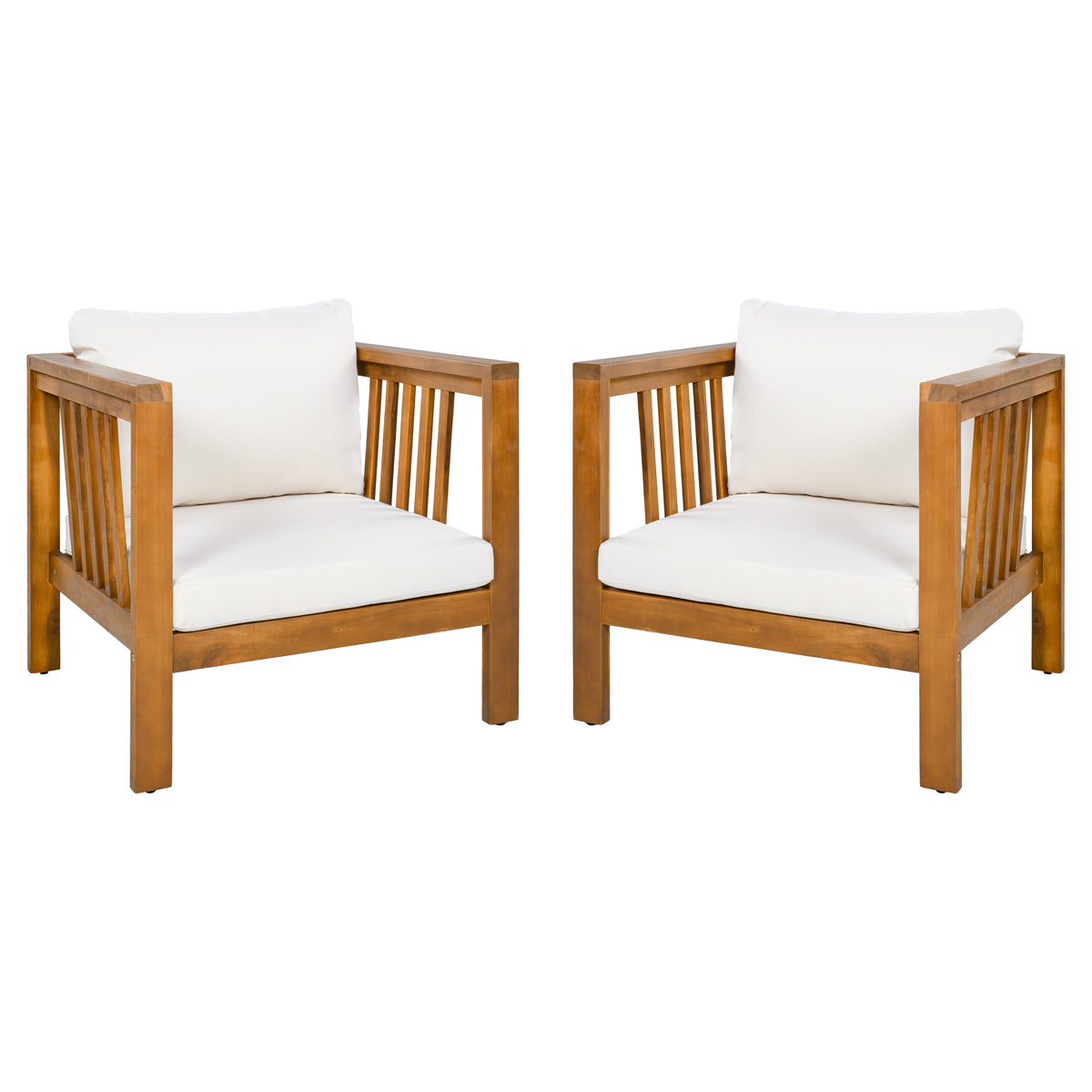 variant-group:rf-n704p448453a|Roomfitters Set of 2 Outdoor Acacia Wood Club Chairs with Modern Square Arms 2-Piece Patio Conversation Set Beige