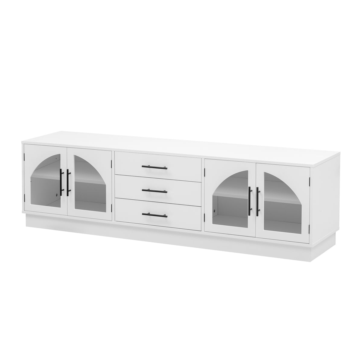 variant-group:rf-n724p284467k|Roomfitters Modern Minimalist TV Stand for up to 75 Inch TV, Entertainment Console Cabinet with Adjustable Shelves, White