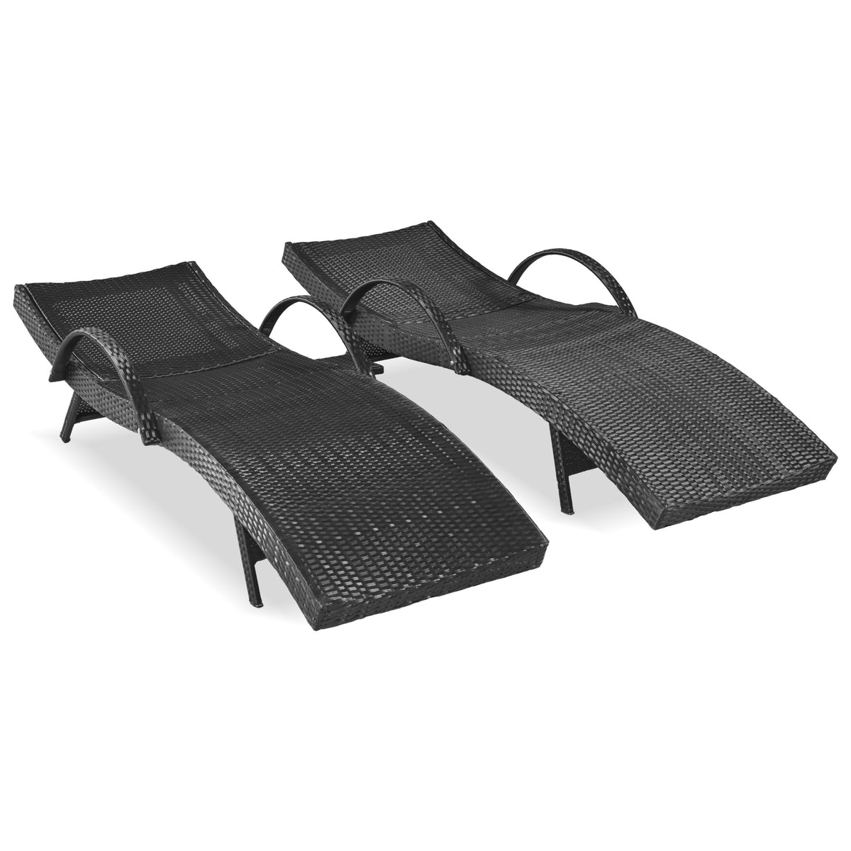 variant-group:rf-n707wf321204aab|Roomfitters 80" Outdoor Wicker Chaise Lounge Chairs, Set of 2, Reclining Patio Chairs with Pull-Out Table, Black