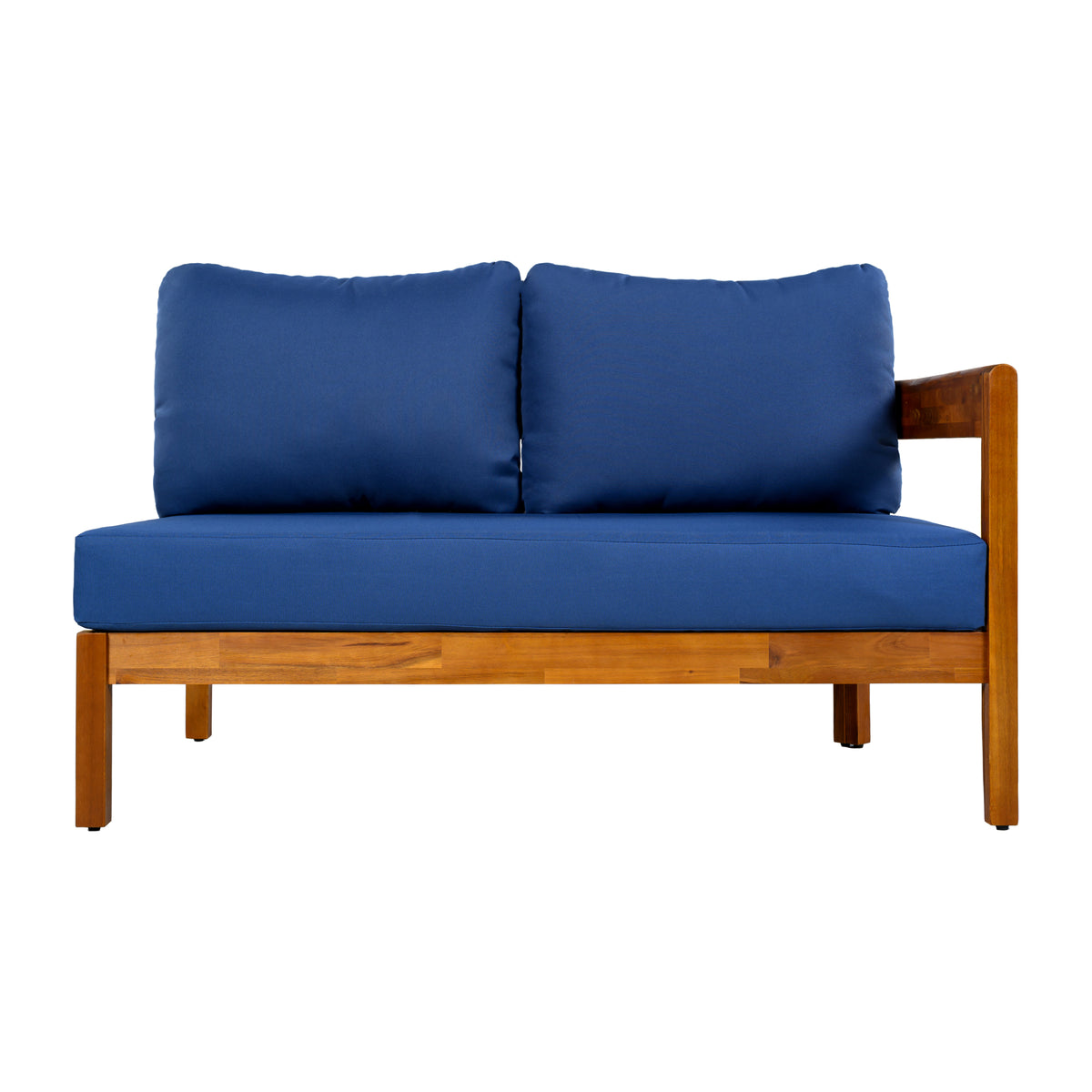 variant-group:rf-n711wy000481aac|Roomfitters Modern Coastal Blue Solid Acacia Wood L-Shaped Outdoor Patio Sectional Sofa Conversation Seating Set