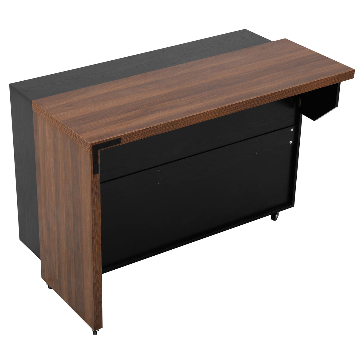 variant-group:rf-n707s000026b|Roomfitters 102.3" Kitchen Island with Tilt Out Trash Can Cabinet, Rolling Storage Cart, Slide-out Spice Rack, Black