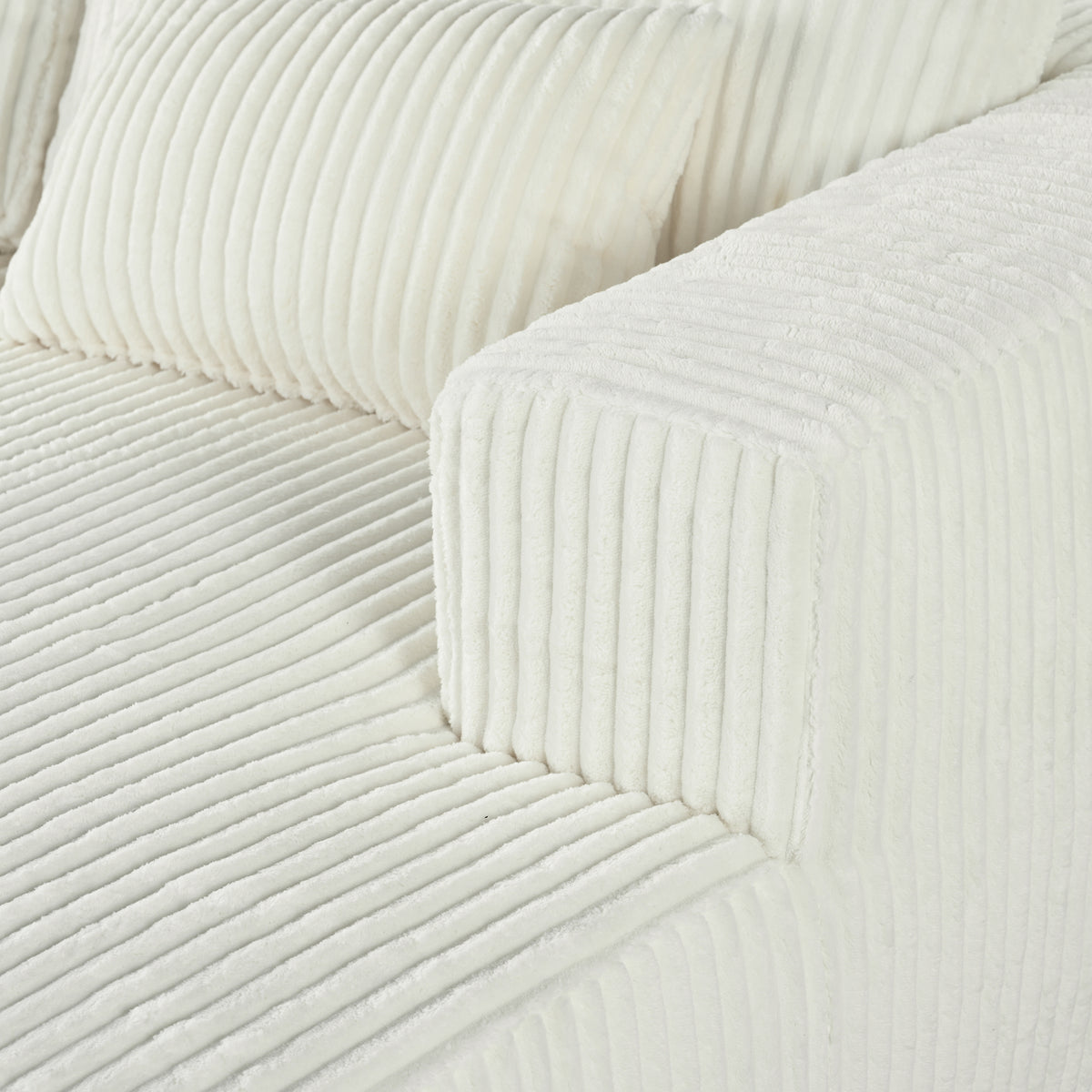 variant-group:rf-n711wy000449aak|Roomfitters Corduroy Double Sofa Bed with Pillows, Modern Convertible Couch for Living Room, Apartment, White