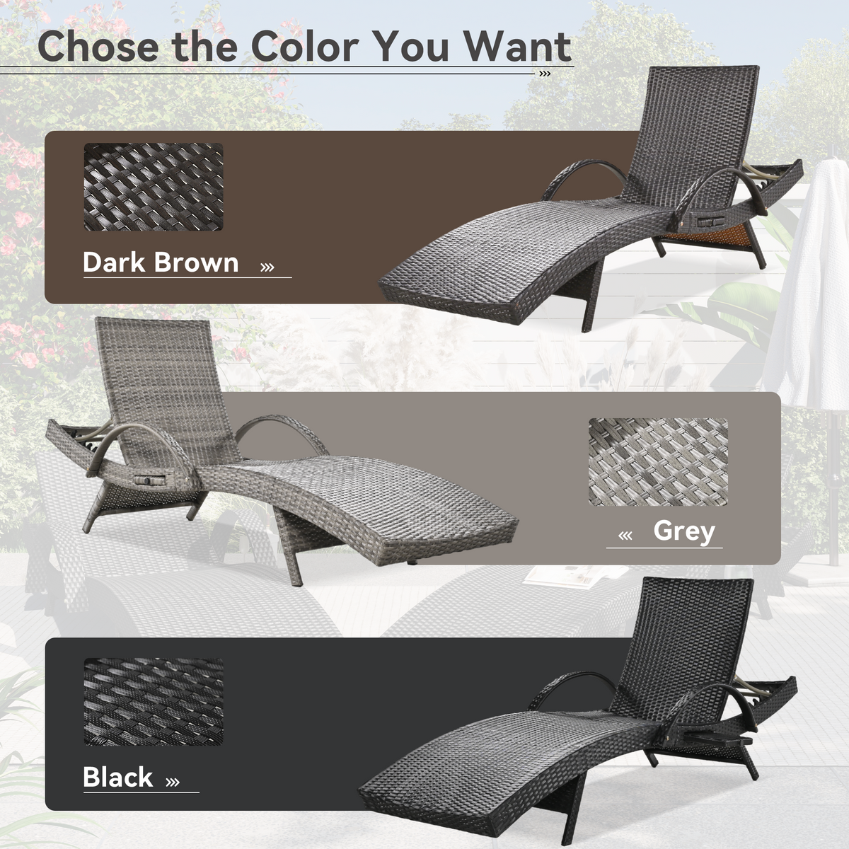 variant-group:rf-n707wf321204aad|Roomfitters 80" Outdoor Wicker Chaise Lounge Chairs, Set of 2, Reclining Patio Chairs with Pull-Out Table, Dark Brown