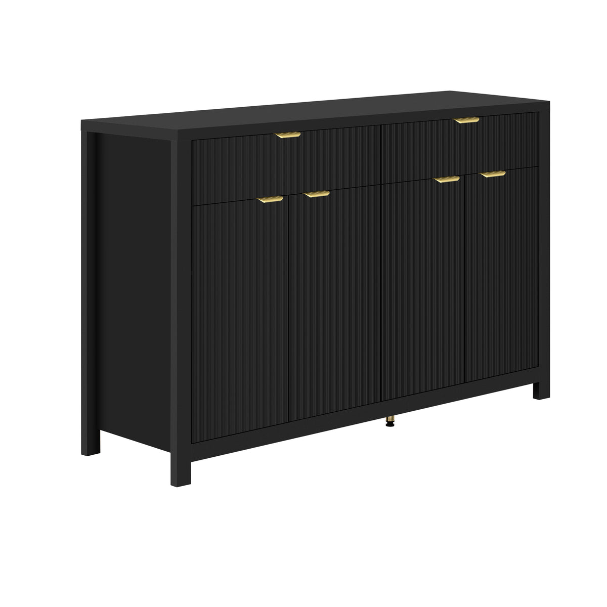variant-group:rf-n711p269068b|Roomfitters Modern Sideboard Cabinet, Wave Pattern Storage Buffet with Adjustable Shelves, Accent Console, Black