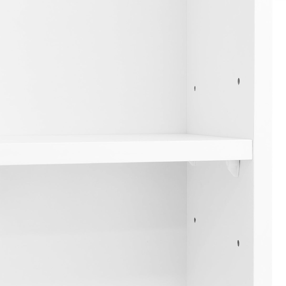Roomfitters Hall Tree with Shoe Cabinet and Mirrored Door, 4 Hooks and Bench Storage Organizer, White Roomfitters