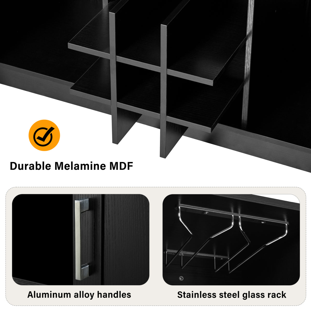 variant-group:rf-n711p437715b|Roomfitters 47.2-Inch Counter Height Bar Cabinet, Black Sideboard Buffet Table, Foldable Drop Leaf, Built-In Power