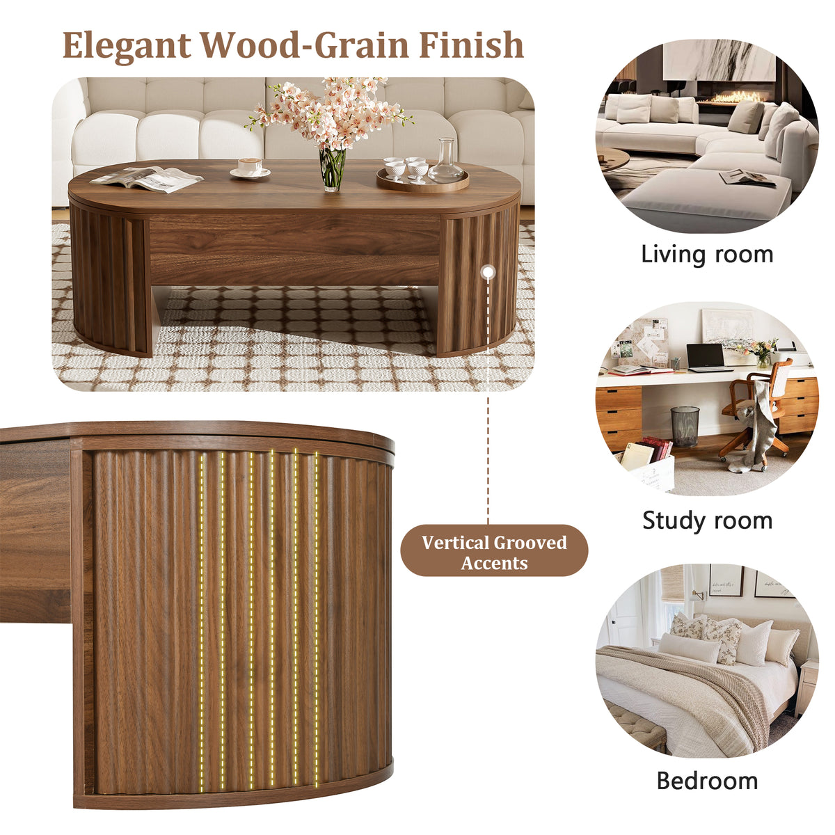 variant-group:rf-n724p391007d|Roomfitters 47.2" Lift Top Coffee Table with Hidden Compartment, Oval Center Table, Brown