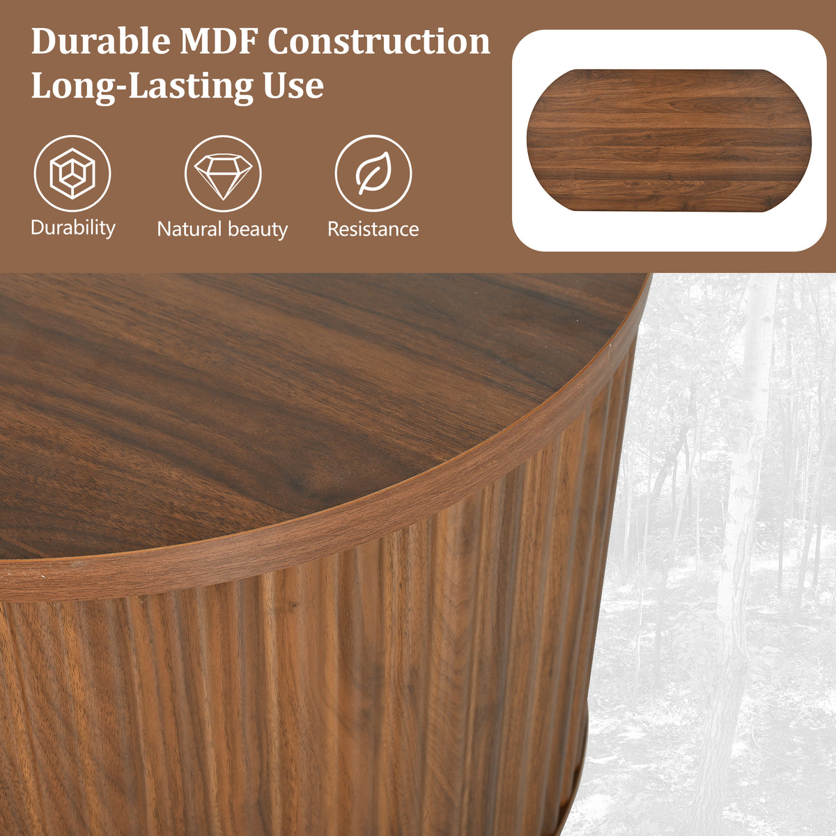 variant-group:rf-n724p308481d|Roomfitters Oval Lift-Top Coffee Table with Hidden Compartment, Wooden Center Table with Storage, Modern Design, Brown