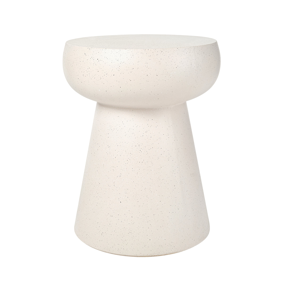 variant-group:rf-n711p422070k|Roomfitters Modern Beige Mushroom Concrete Side Table, Geometric Pedestal End Table, MgO Travertine Texture Stool