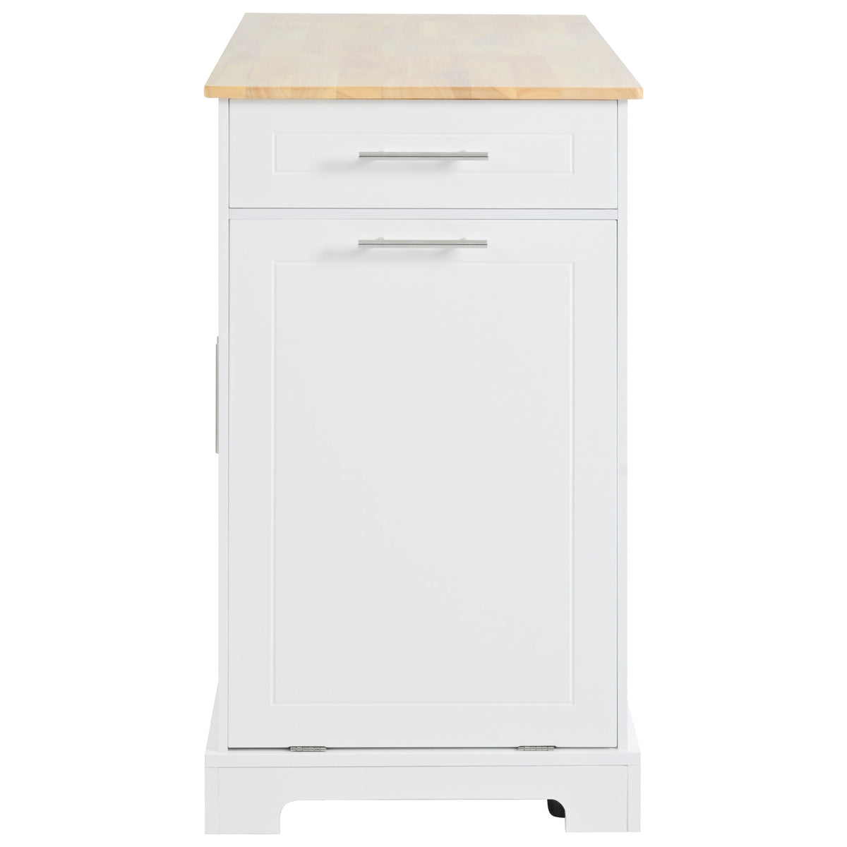 variant-group:rf-n707s221571w|Roomfitters Kitchen Island with Tilt Out Trash Can and Power Outlet, Fluted Storage Cabinet on Wheels, White