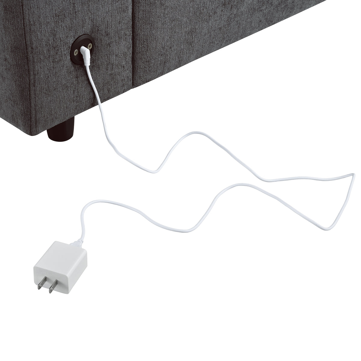 variant-group:rf-n711wy000413aae|Roomfitters Upholstered Modular Sofa with Storage Space, USB Charging Ports, Wireless Charging, Built-in Bluetooth Speaker, Sectional Sofa for Living Room and Apartment, Gray