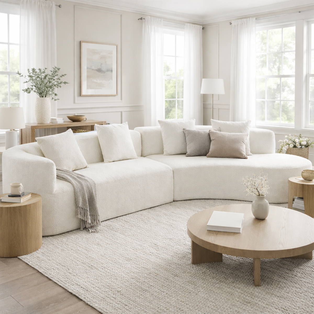 variant-group:rf-n711wy000456aaa|Roomfitters 132" Sectional Sofa, Modern Curved Design L-Shaped Modular Couch for Living Room Furniture, Beige