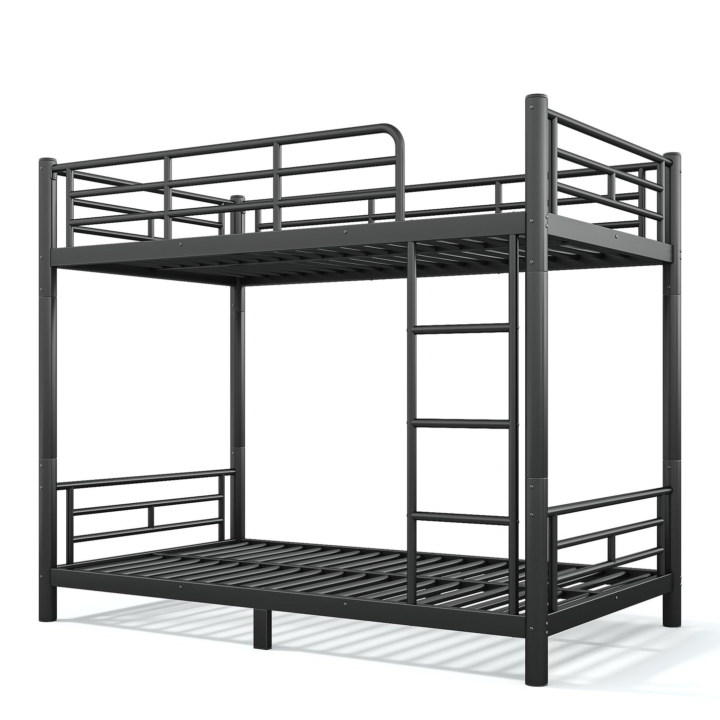 variant-group:rf-w1580p454721|Roomfitters Twin XL over Twin XL Metal Bunk Bed Frame for Teens Adults, Convertible 2 Separate Beds Round Tube, Black