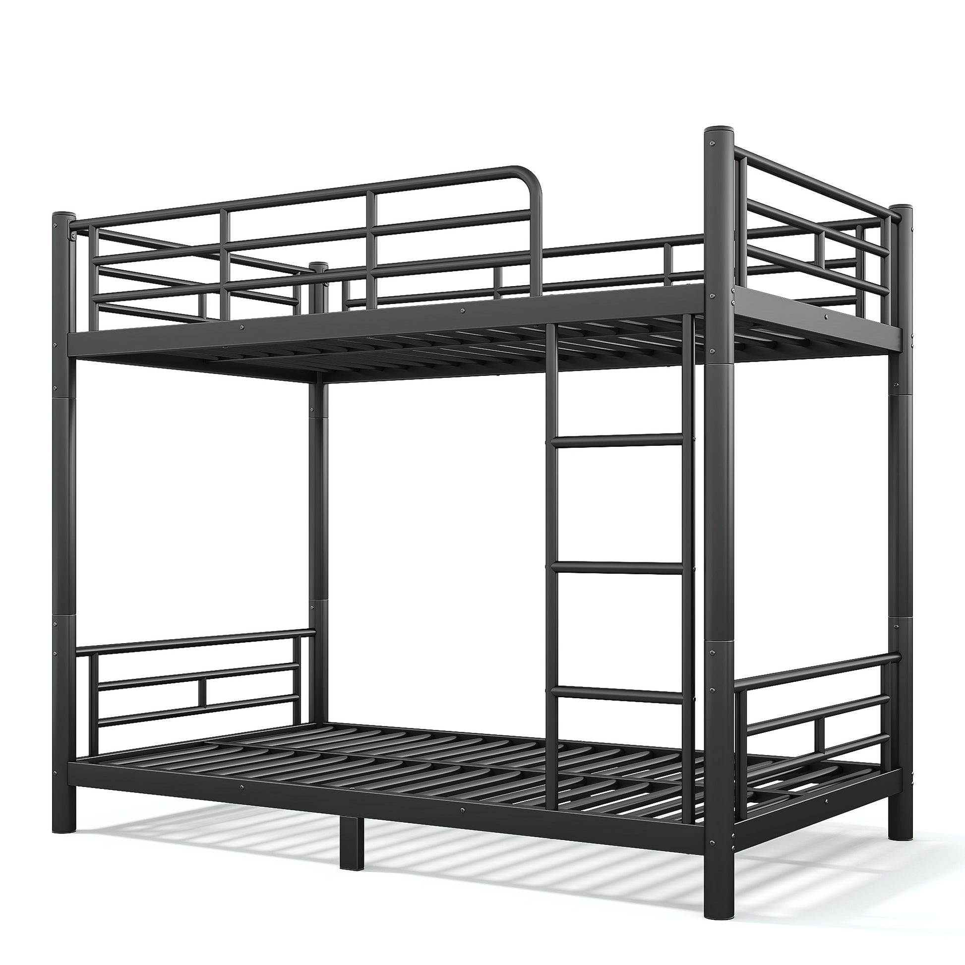 variant-group:rf-w1580p454721|Roomfitters Twin XL over Twin XL Metal Bunk Bed Frame for Teens Adults, Convertible 2 Separate Beds Round Tube, Black