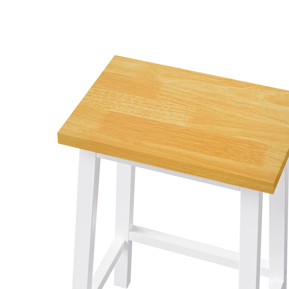variant-group:rf-n707p185529w|Roomfitters Set of 2 Counter Height Stools, 25.6" A-Frame Solid Wood Bar Stools with Contoured Wood Seat & Footrest, White