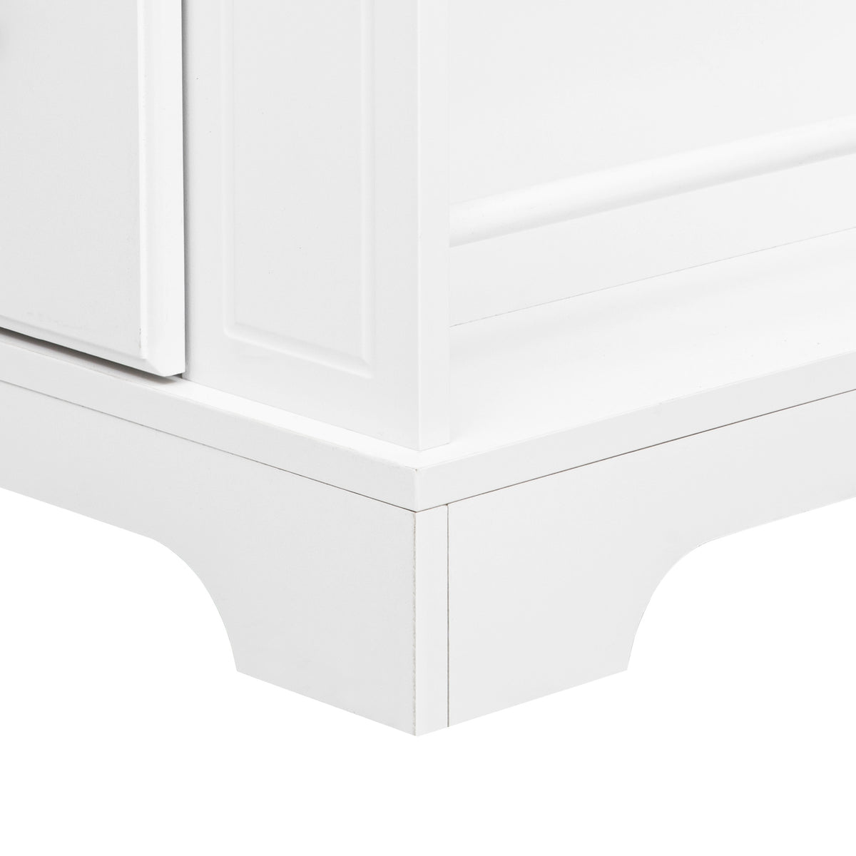 variant-group:rf-n707s307292w|Roomfitters 51" Kitchen Island with Power Outlet and Drop Leaf, Rolling Cabinet with Pull-Out Trash Can Drawer, White
