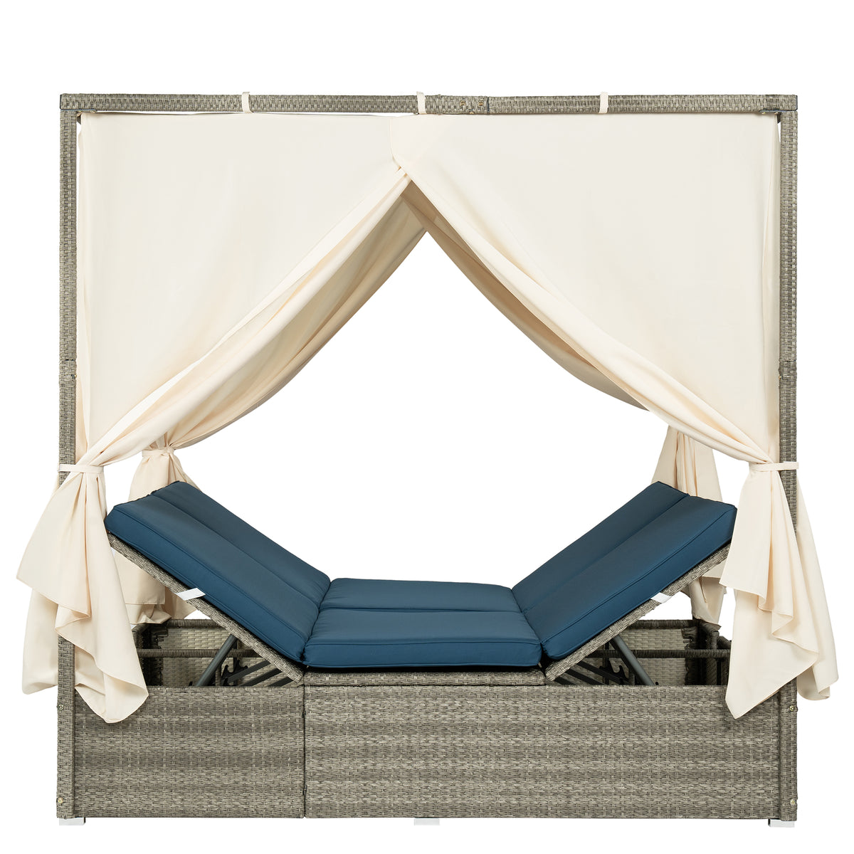 variant-group:rf-n711wy000437aac|Roomfitters Outdoor Canopy Daybed with Cushions, Hidden Storage, Adjustable Lounge Chair, Retractable Canopy, for Patios, Blue