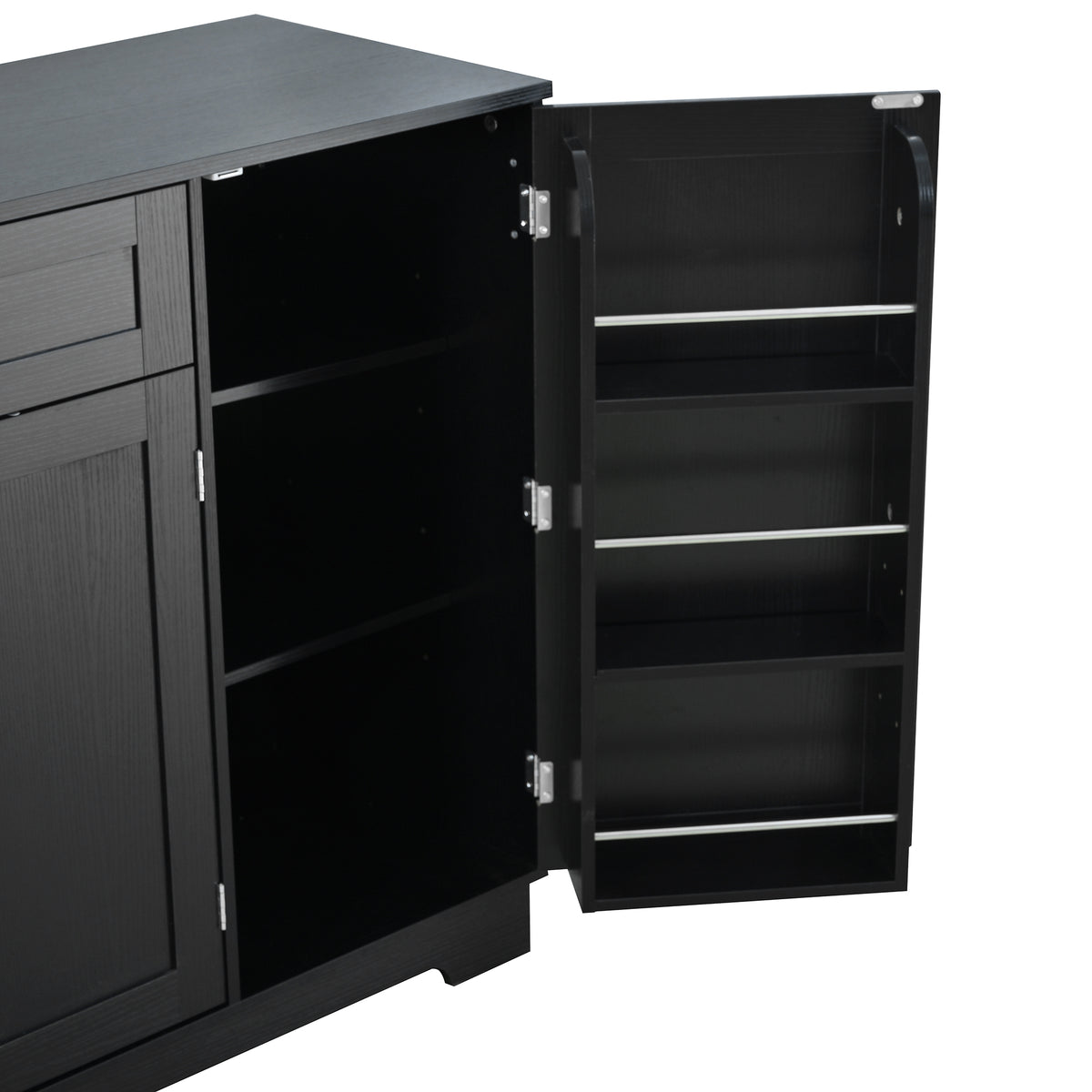 variant-group:rf-n711p437643b|Roomfitters Modern Contemporary Black Melamine MDF Sideboard Buffet Cabinet Dining Room Storage Kitchen Credenza