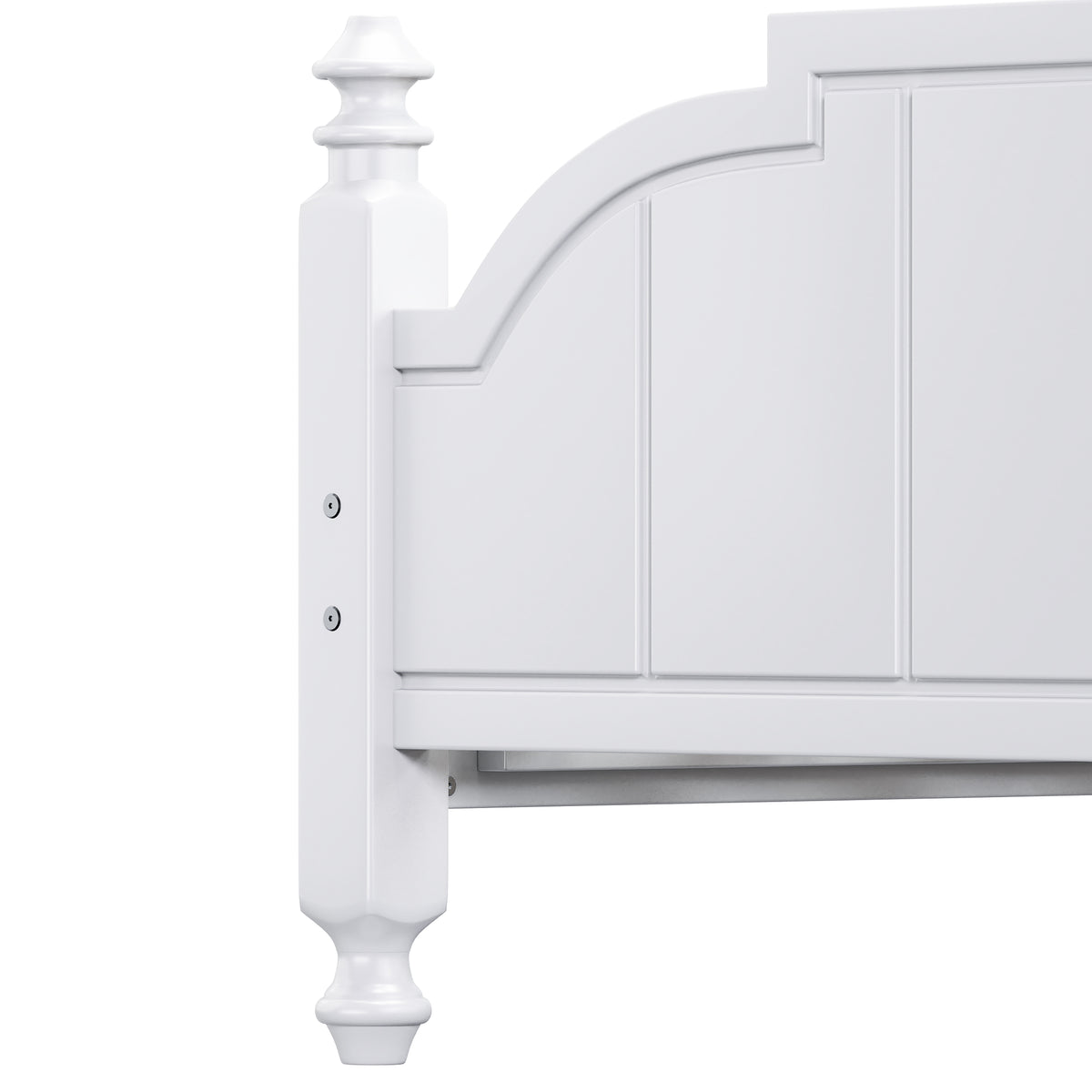 variant-group:rf-n733p360940k|Roomfitters Queen Wood Platform Bed Frame with Curved Headboard, Vintage Style Slat Support, No Box Spring Required, White