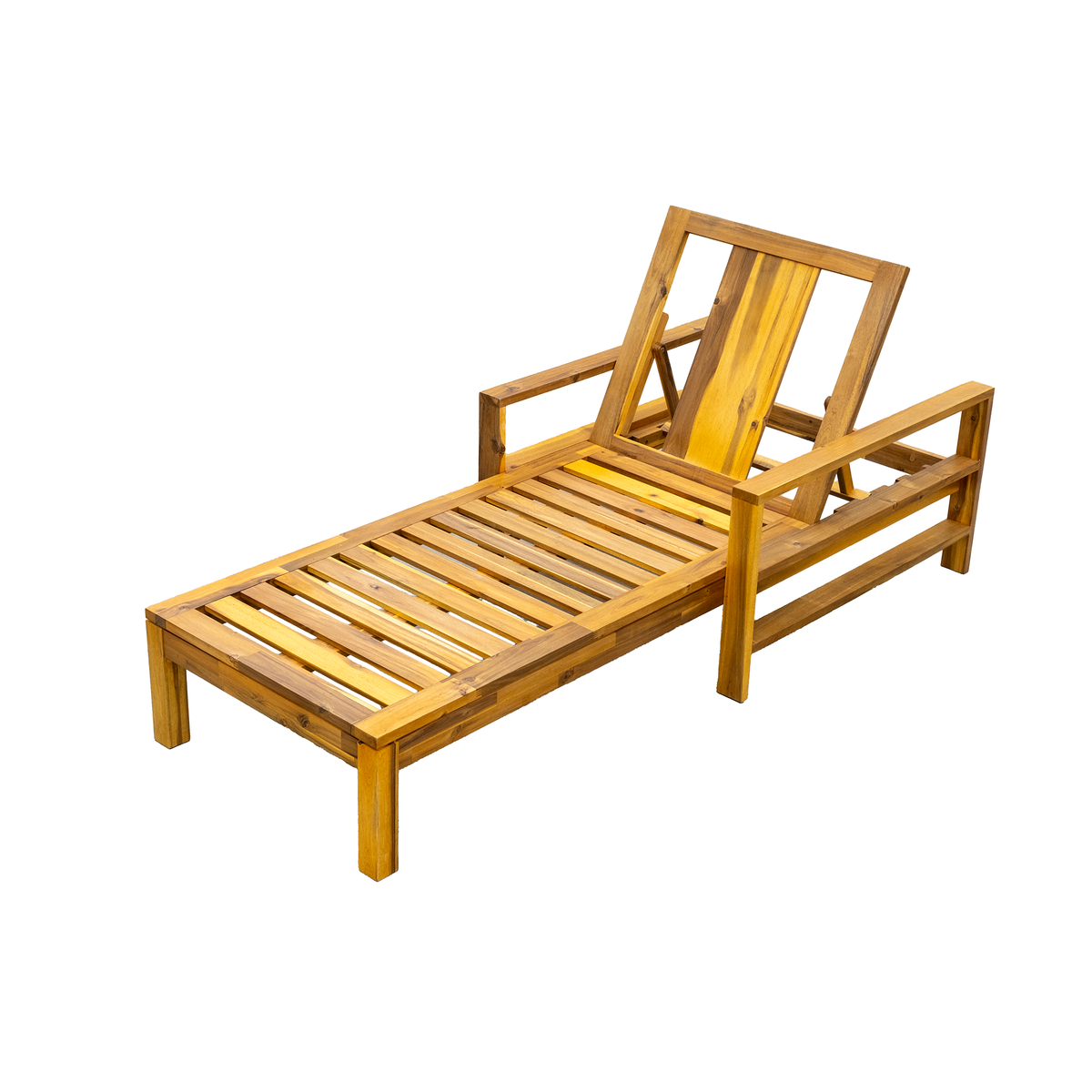 variant-group:rf-n711wy000433aae|Roomfitters Acacia Wood Adjustable Backrest Outdoor Lounge Chair for Gardens, Terraces, Poolside Areas, Natural+Gray