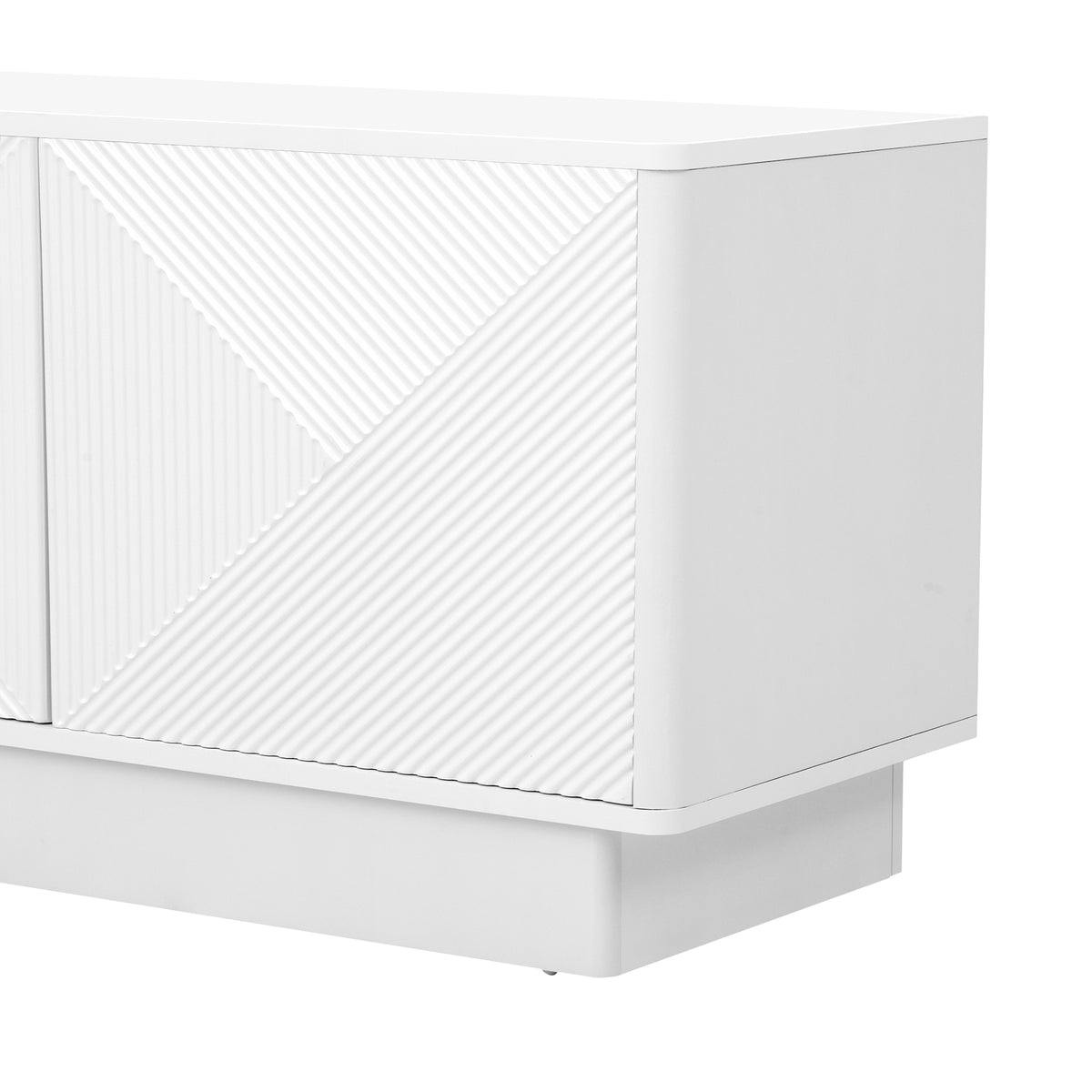 variant-group:rf-n724p426846k|Roomfitters Stylish 4-Door Wave Design TV Console with 16-Color USB LED Light, White