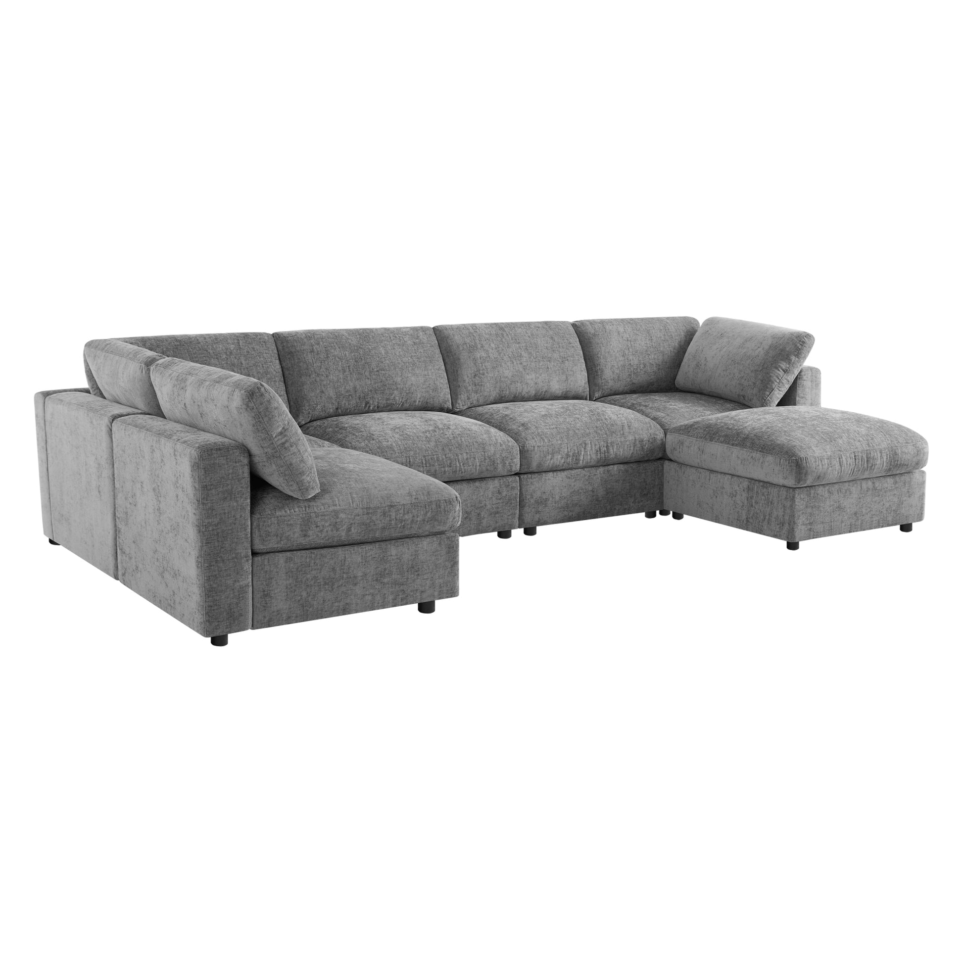 variant-group:rf-n723s9792g|Roomfitters 129 Inch Oversized U-Shaped Modular Sectional Sofa, Large Upholstered Living Room Seating Couch Furniture, Gray