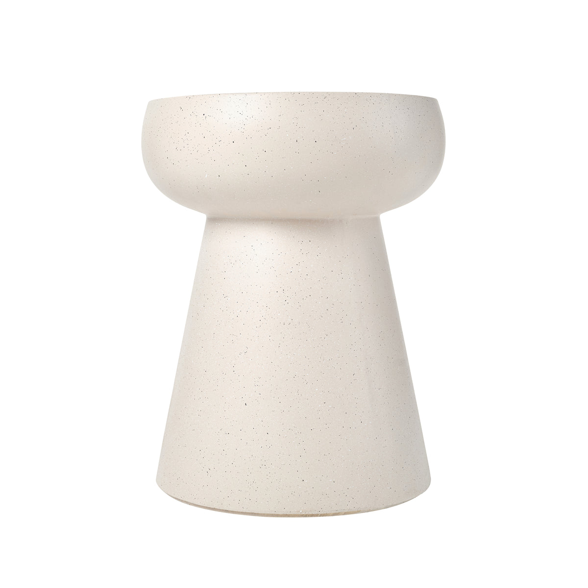 variant-group:rf-n711p422070k|Roomfitters Modern Beige Mushroom Concrete Side Table, Geometric Pedestal End Table, MgO Travertine Texture Stool